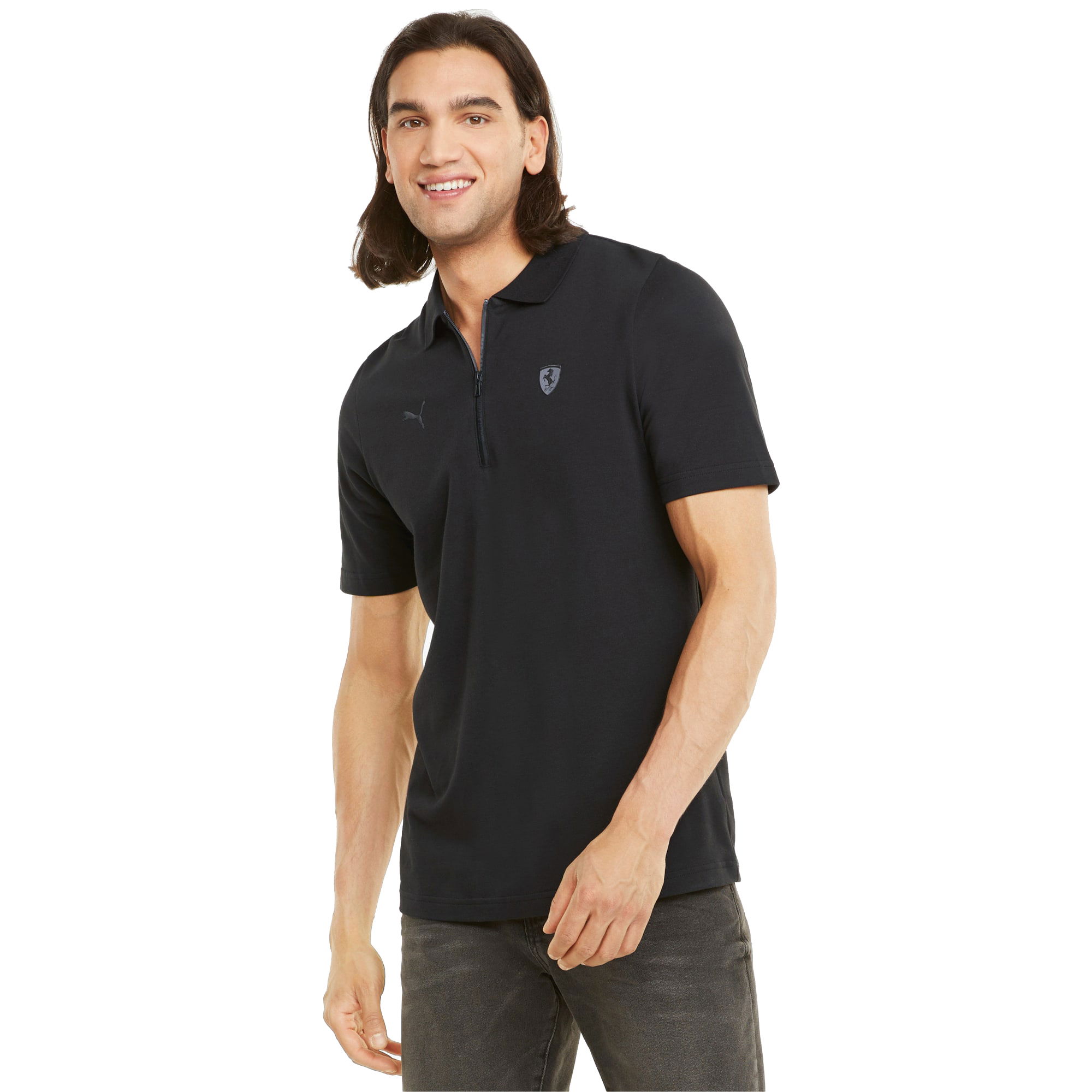 Puma Ferrari Style Short-Sleeve Half-Zip Polo Erkek Tişört