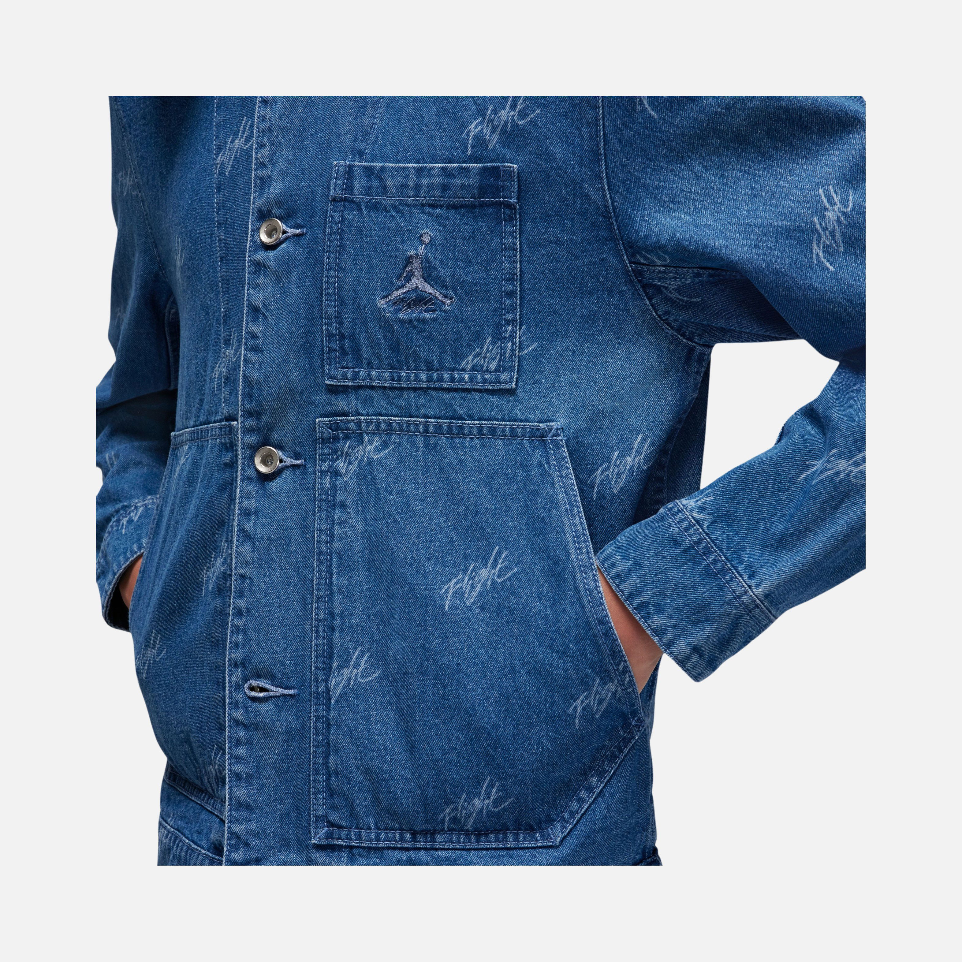 Nike Jordan Flight Heritage Denim Full Buttoned Erkek Ceket