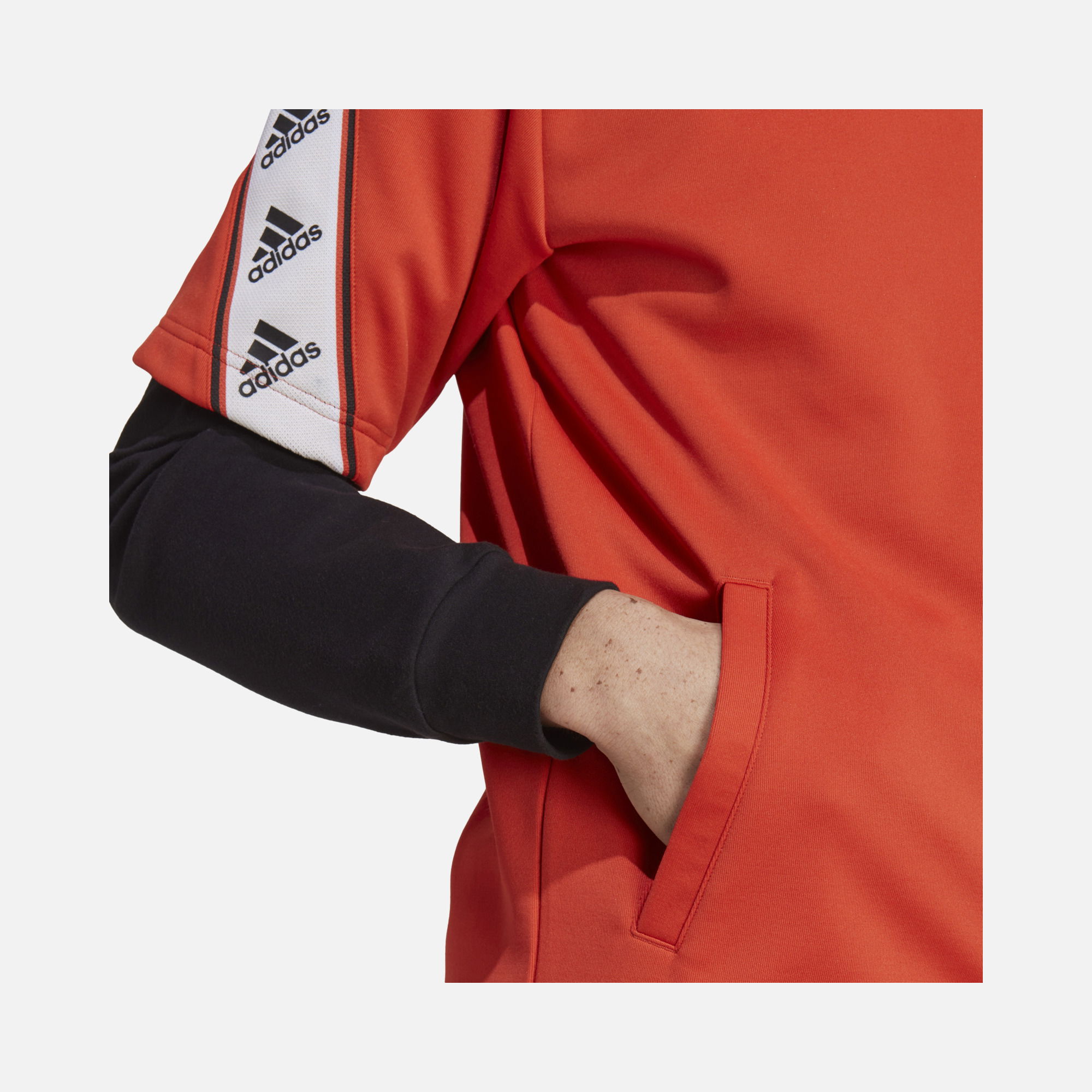 adidas Sportswear Taped Logo Full-Zipp Short-Sleeve Erkek Sweatshirt