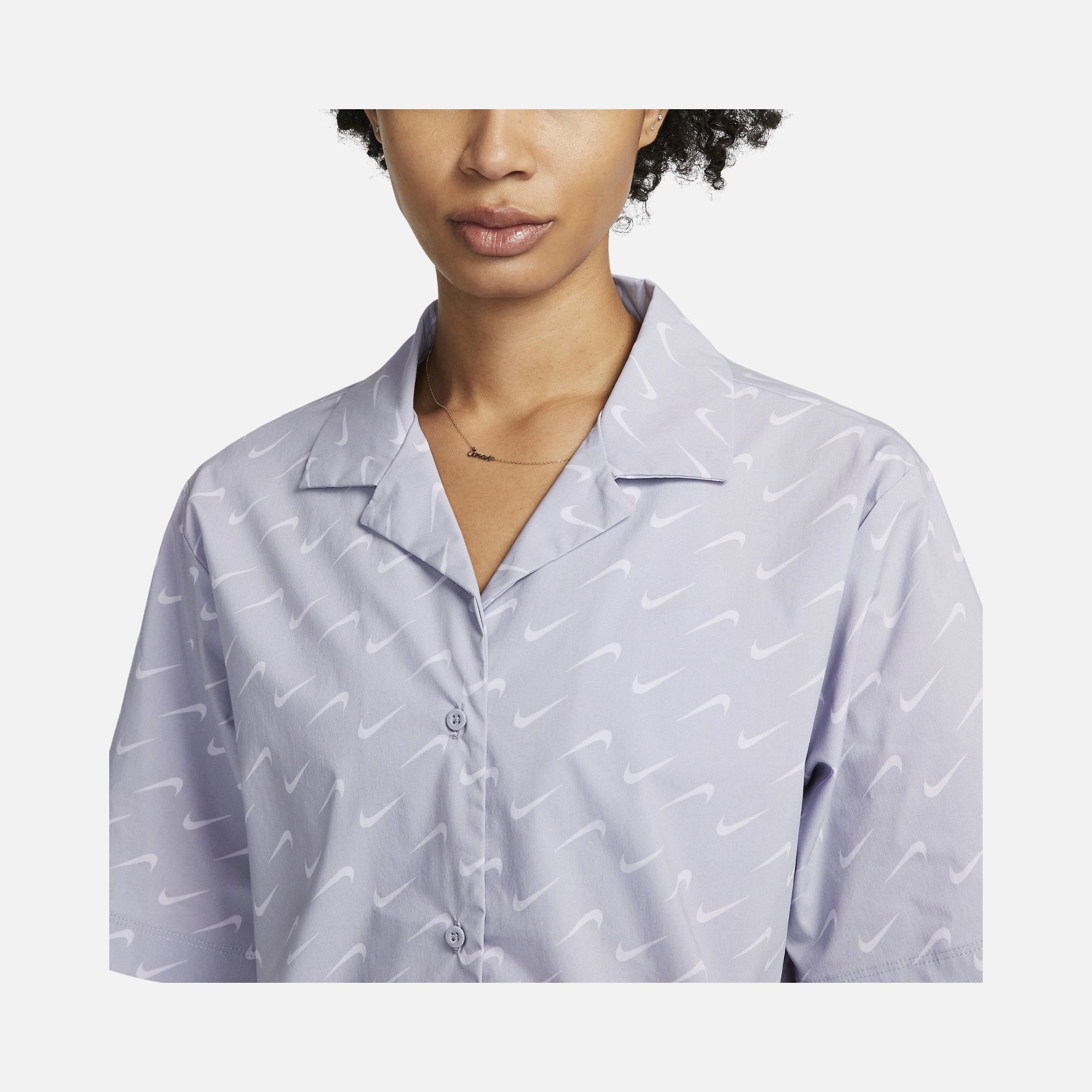 Nike Sportswear Everyday Modern Woven Short-Sleeve Full Button Kadın Gömlek