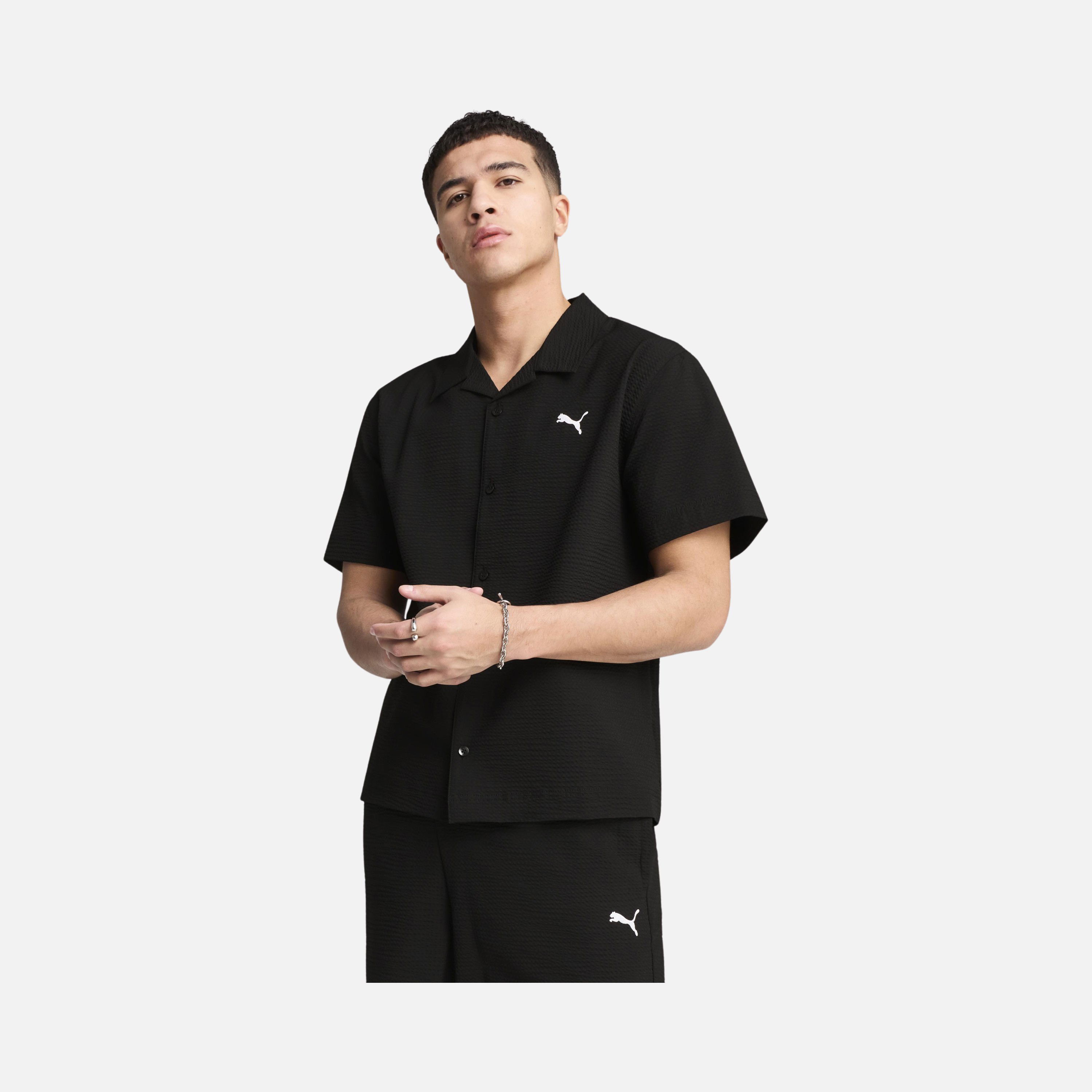 Puma Sportswear Wardrobe Essentials Relaxed Full-Buttoned Short-Sleeve Erkek Gömlek