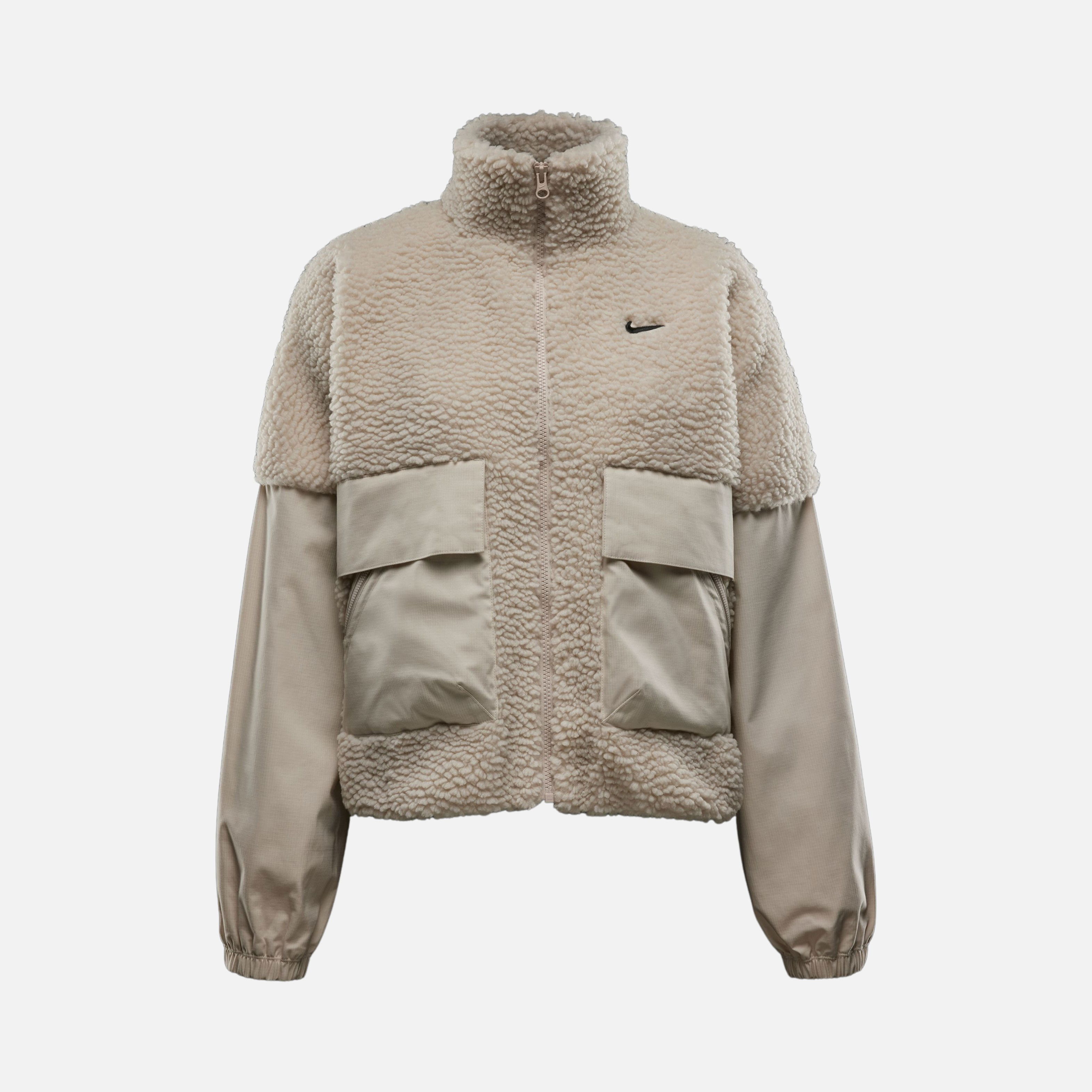 Nike Sportswear Essential Cozy Oversized Faux Fur and Ripstop Fabric Full-Zip Kadın Mont