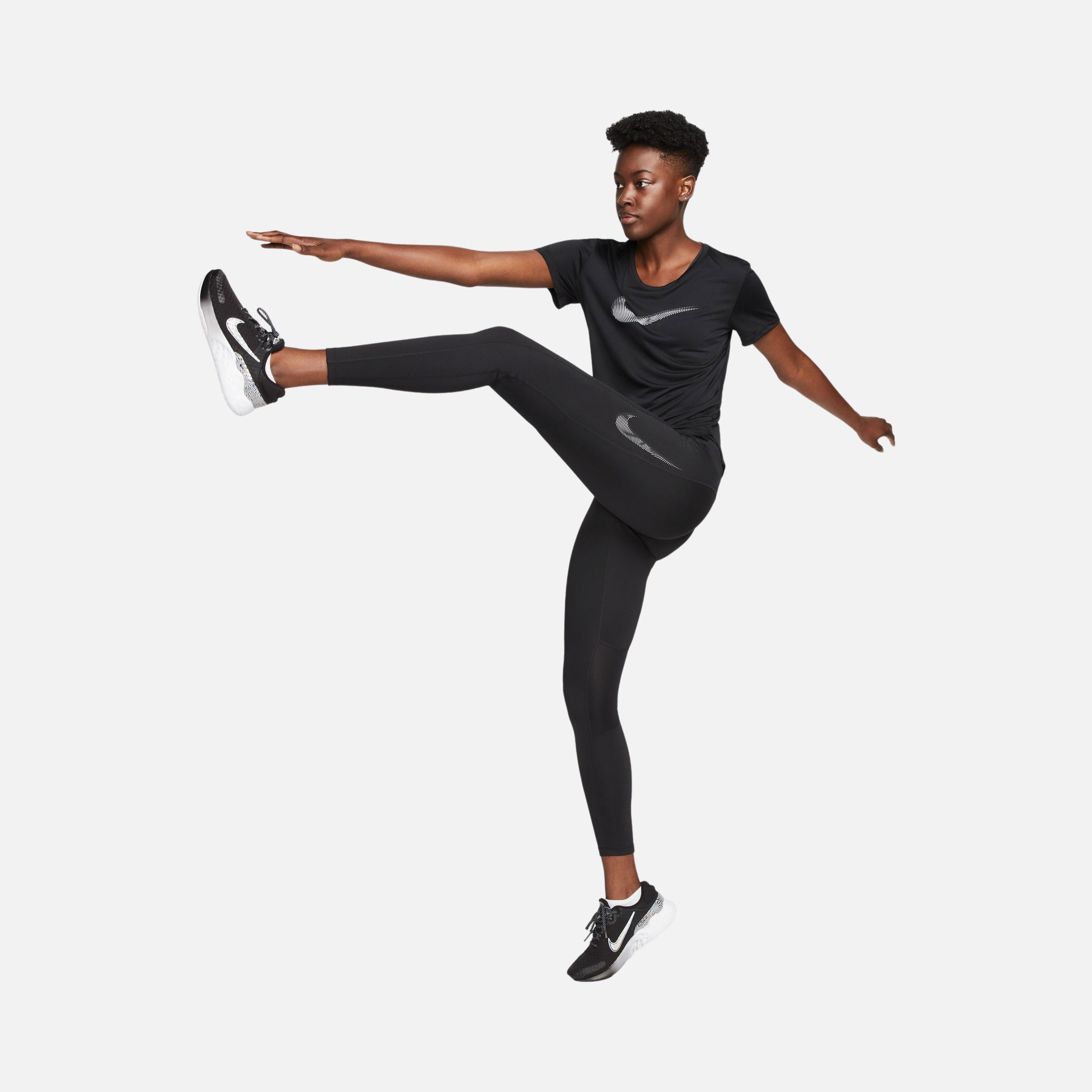 Nike Dri-Fit Fast Mid-Rise Swoosh HBR Graphic 7/8 Running Kadın Tayt