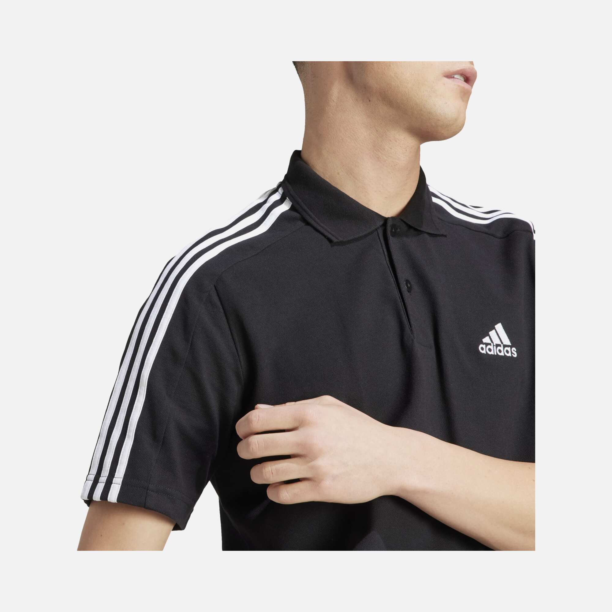 adidas Essentials Piqué Embroidered Small Logo 3-Stripes Polo Short-Sleeve Erkek Tişört