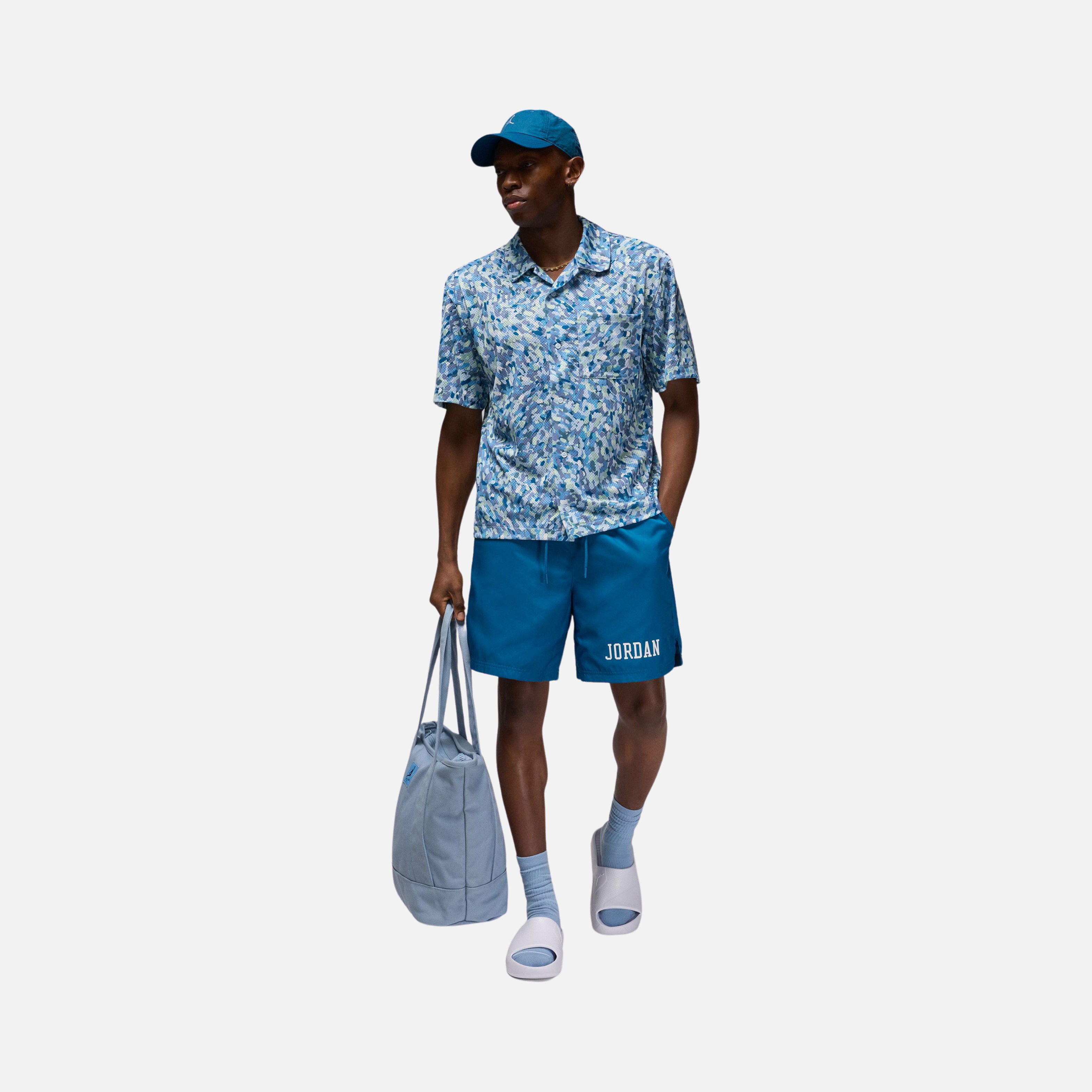 Nike Jordan Essentials Poolside Allover Printed Full-Buttoned Short-Sleeve Erkek Gömlek