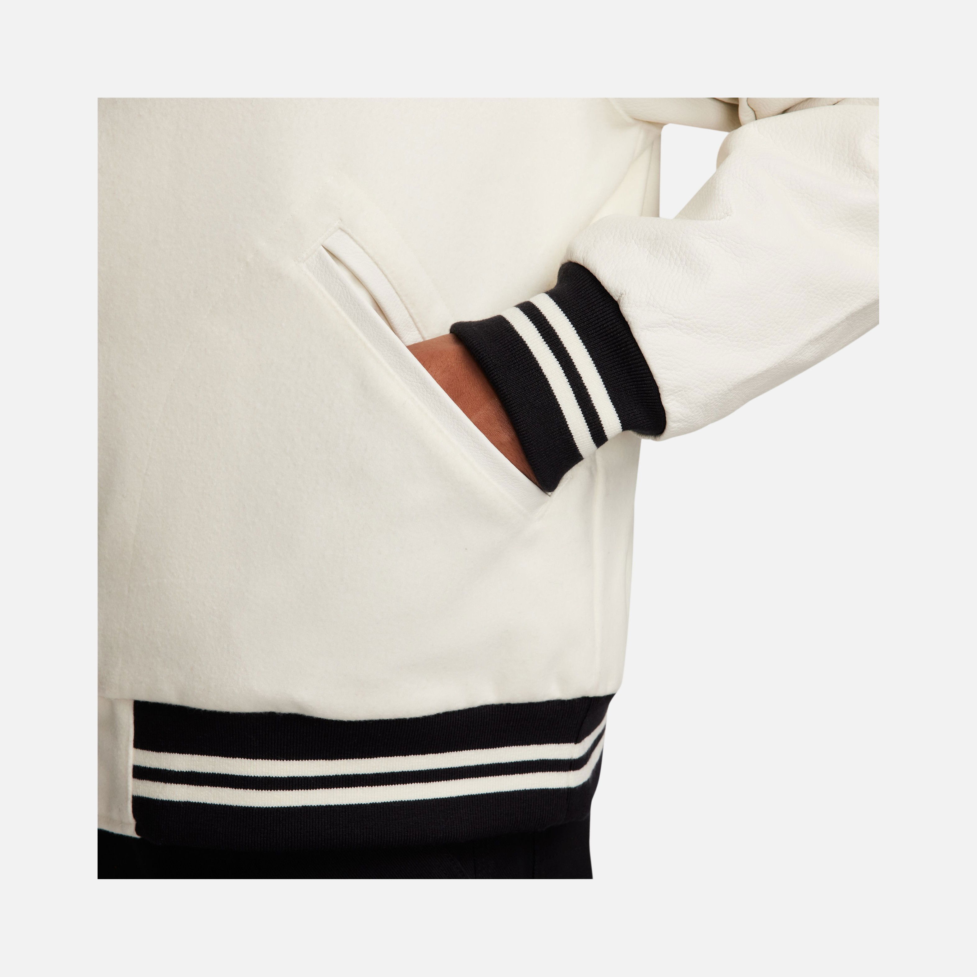 Nike Authentics Varsity Closure Leather Sleeve Full-Snap Erkek Ceket