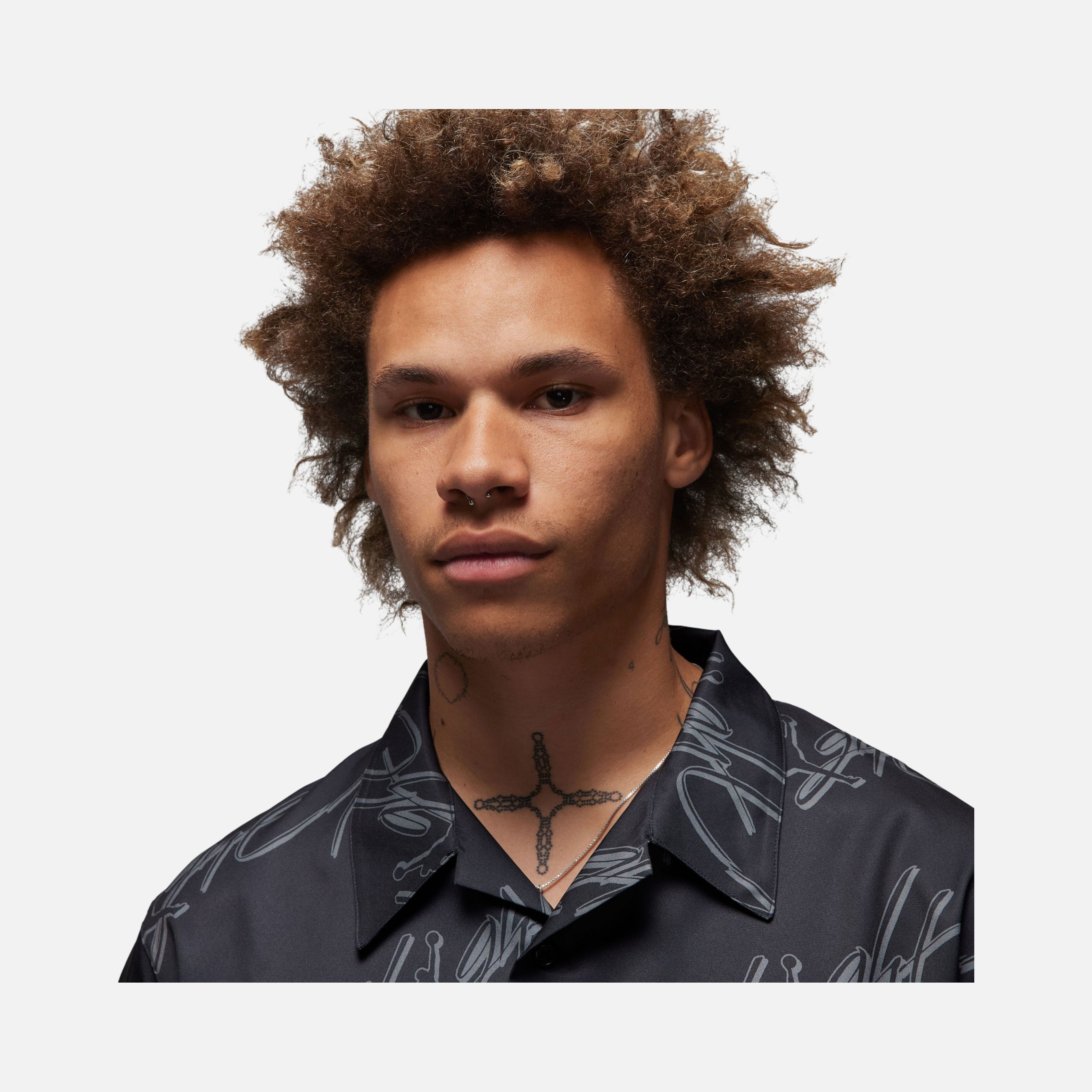 Nike Jordan Essentials Graphics Full-Button Short-Sleeve Erkek Gömlek