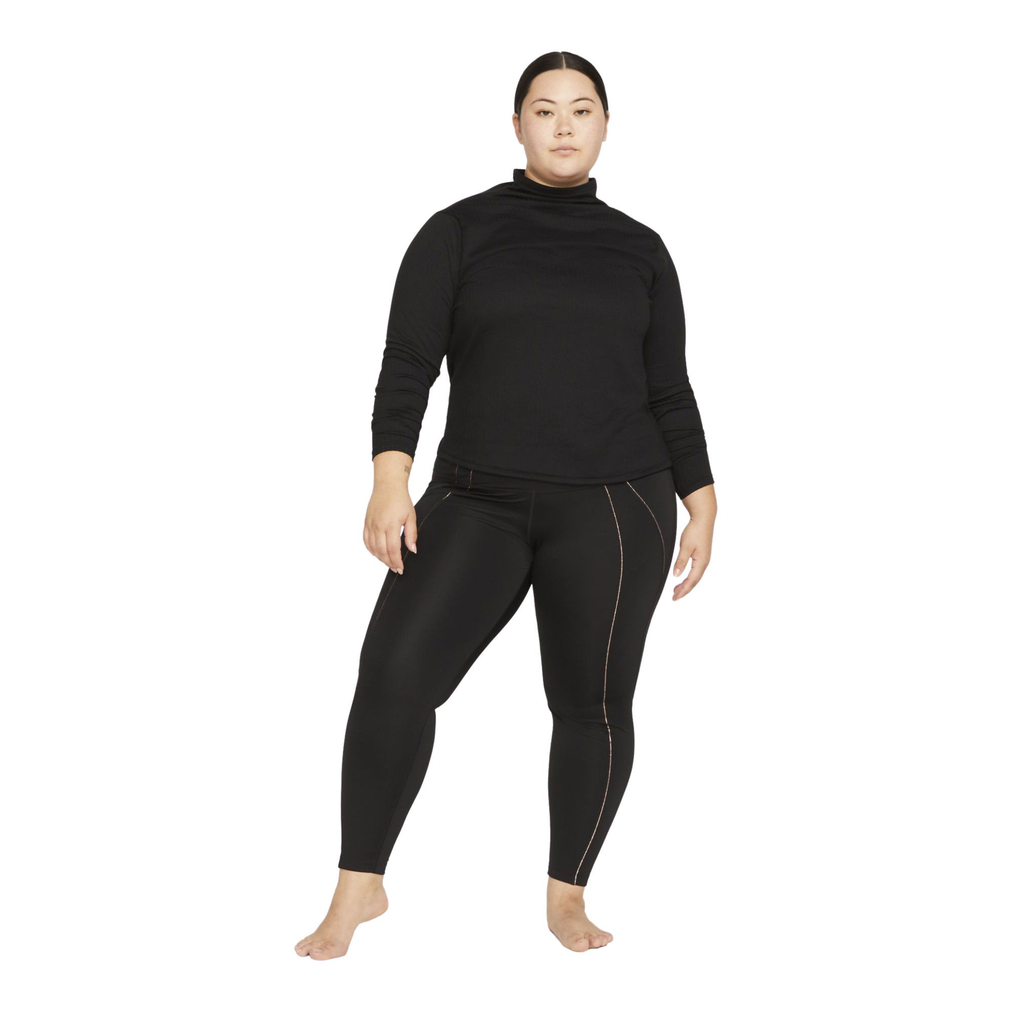 Nike Yoga Dri-Fit High-Waisted 7/8 Metallic Trim Kadın Tayt