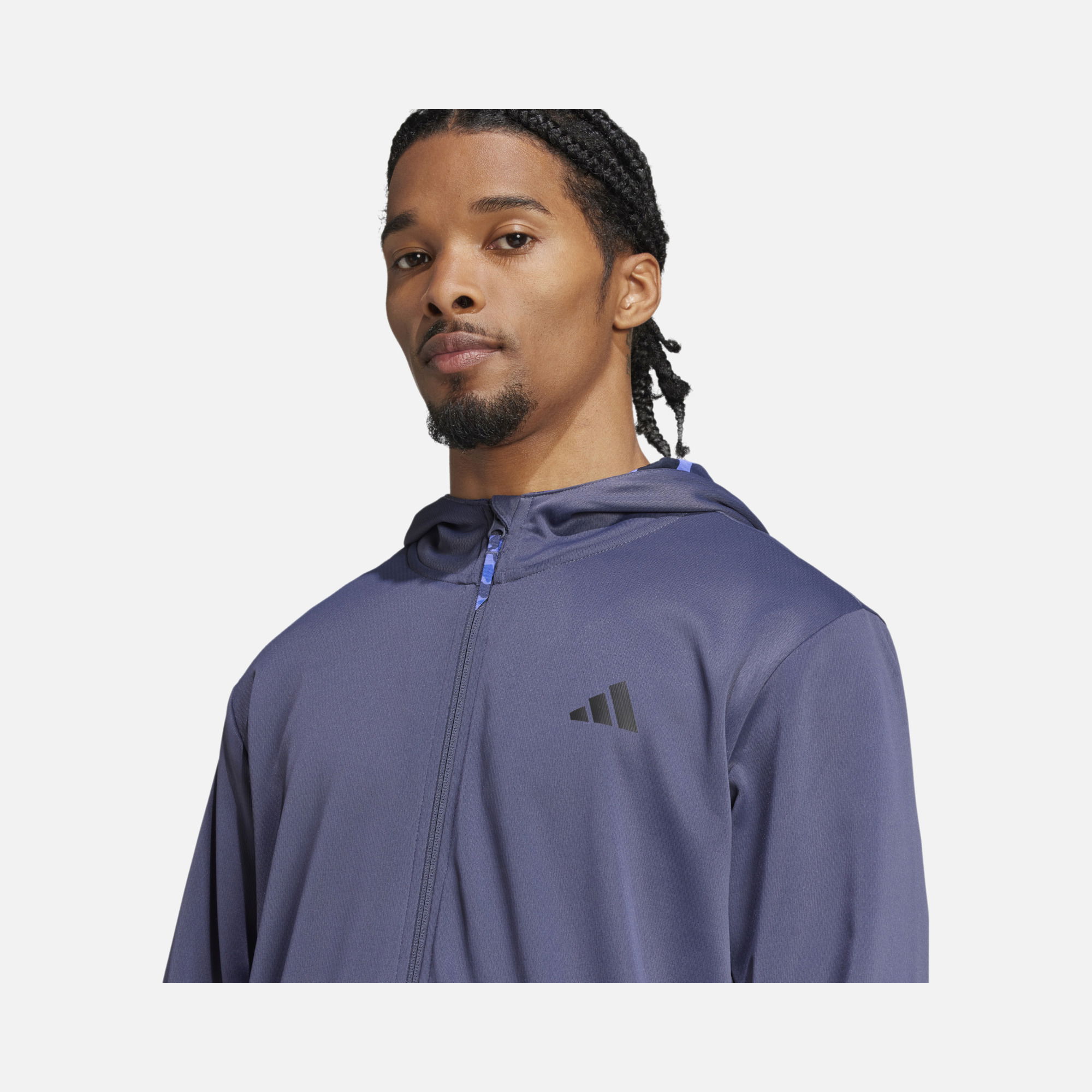 adidas AEROREADY Train Essentials Camo Full-Zip Hoodie Erkek Sweatshirt