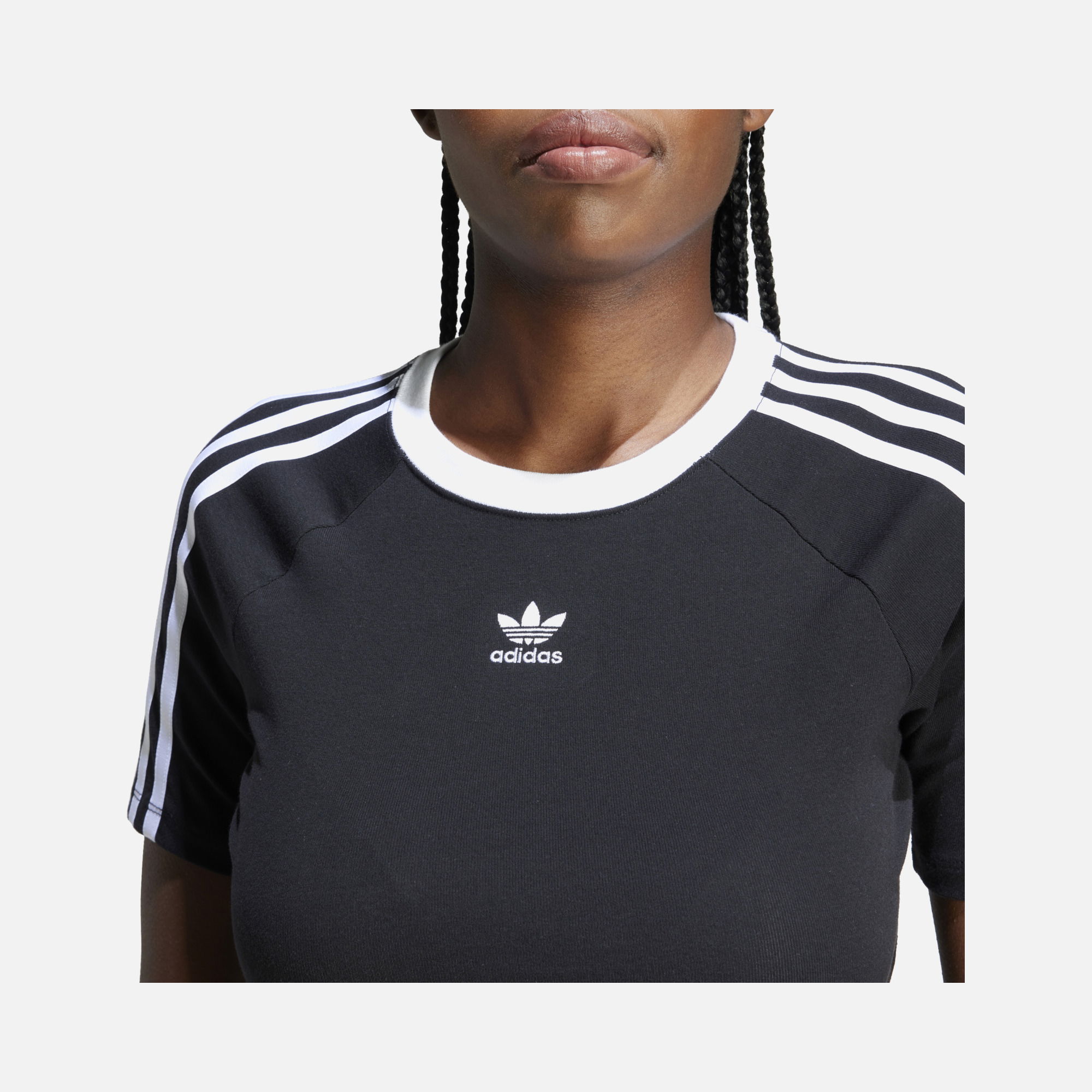 adidas Originals 3-Stripes Baby Slim Cut Crew Neck Cropped Short-Sleeve Kadın Tişört