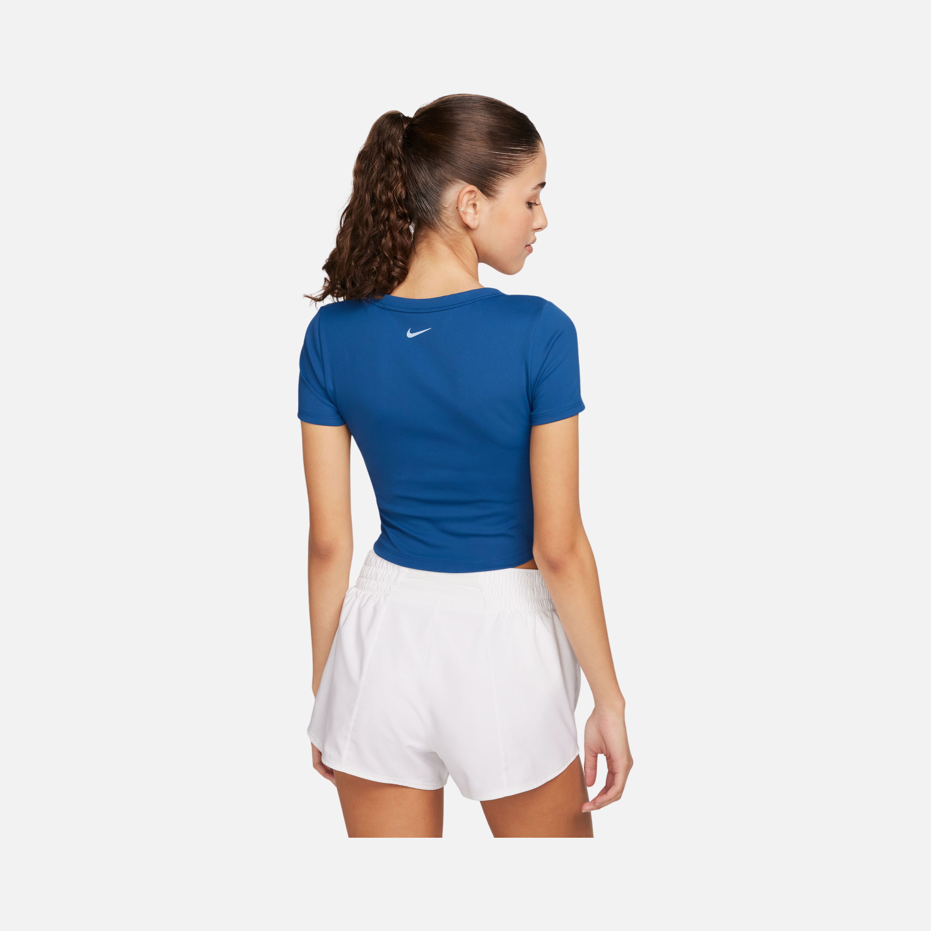 Nike One Fitted Dri-Fit Cropped Training Short-Sleeve Kadın Tişört