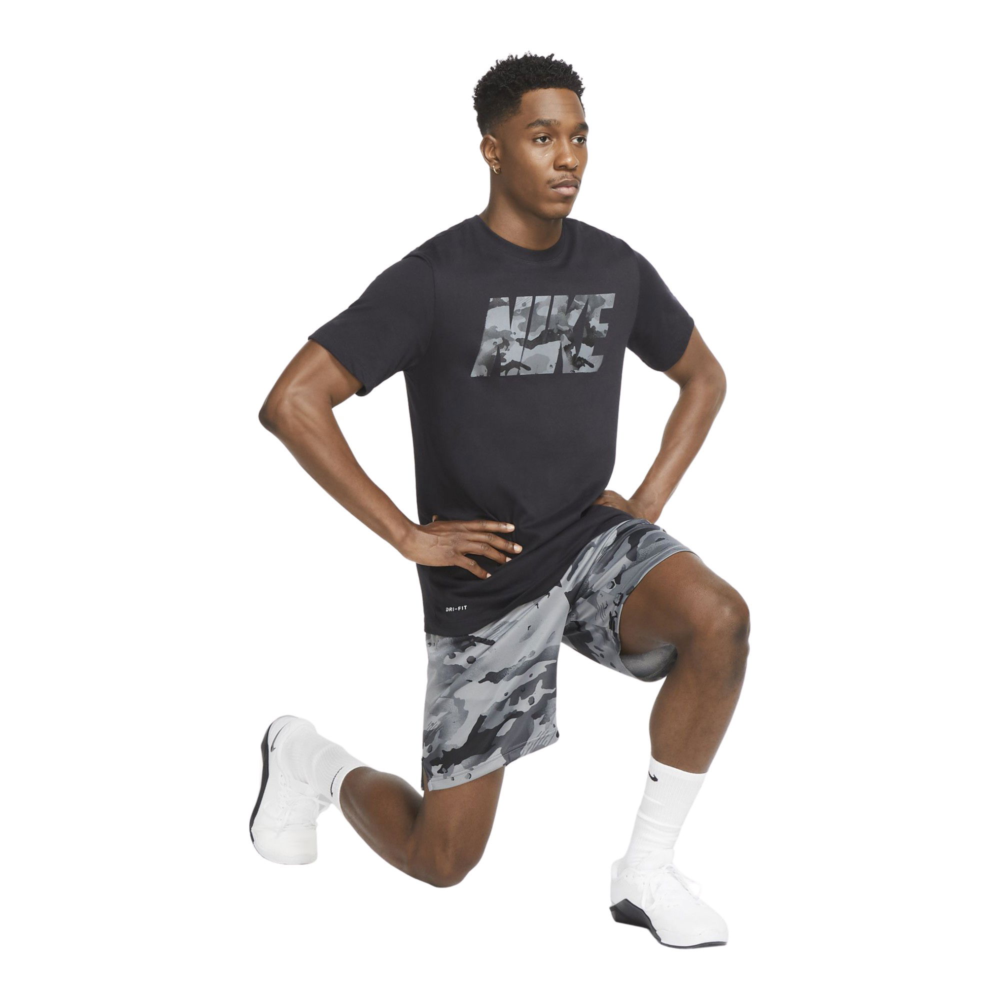 Nike Dri-Fit Camo Logo Training Short-Sleeve Erkek Tişört