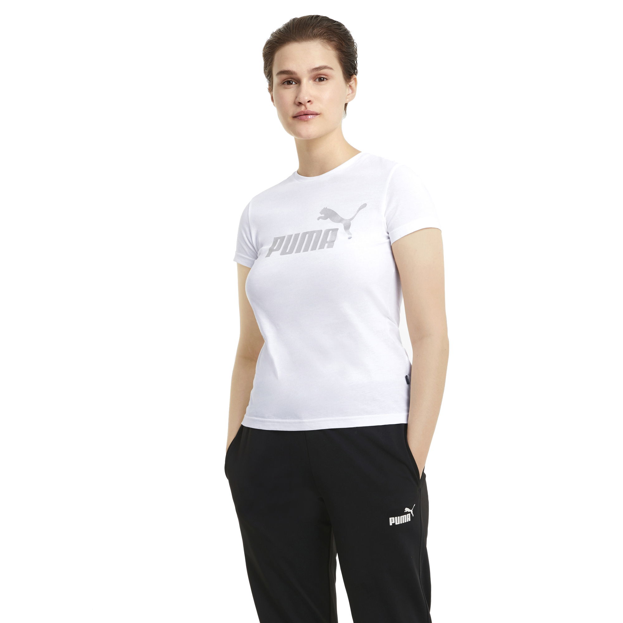 Puma Ess+ Metallic Logo FW21 Short-Sleeve Kadın Tişört