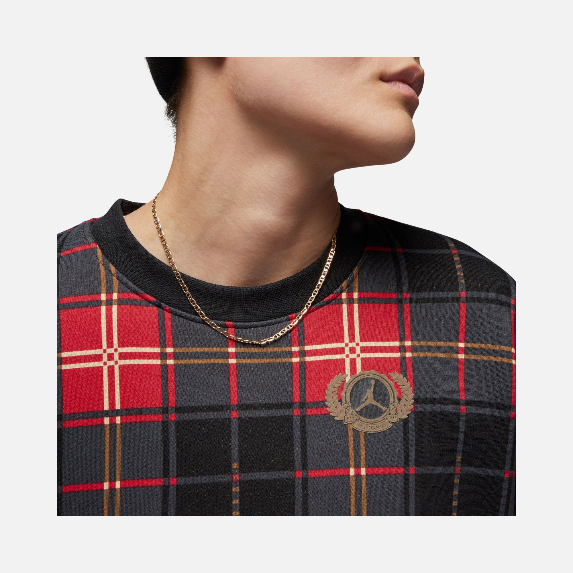 Nike Jordan Essential Flight Artist Series Plaid Fleece Crew Kadın Sweatshirt