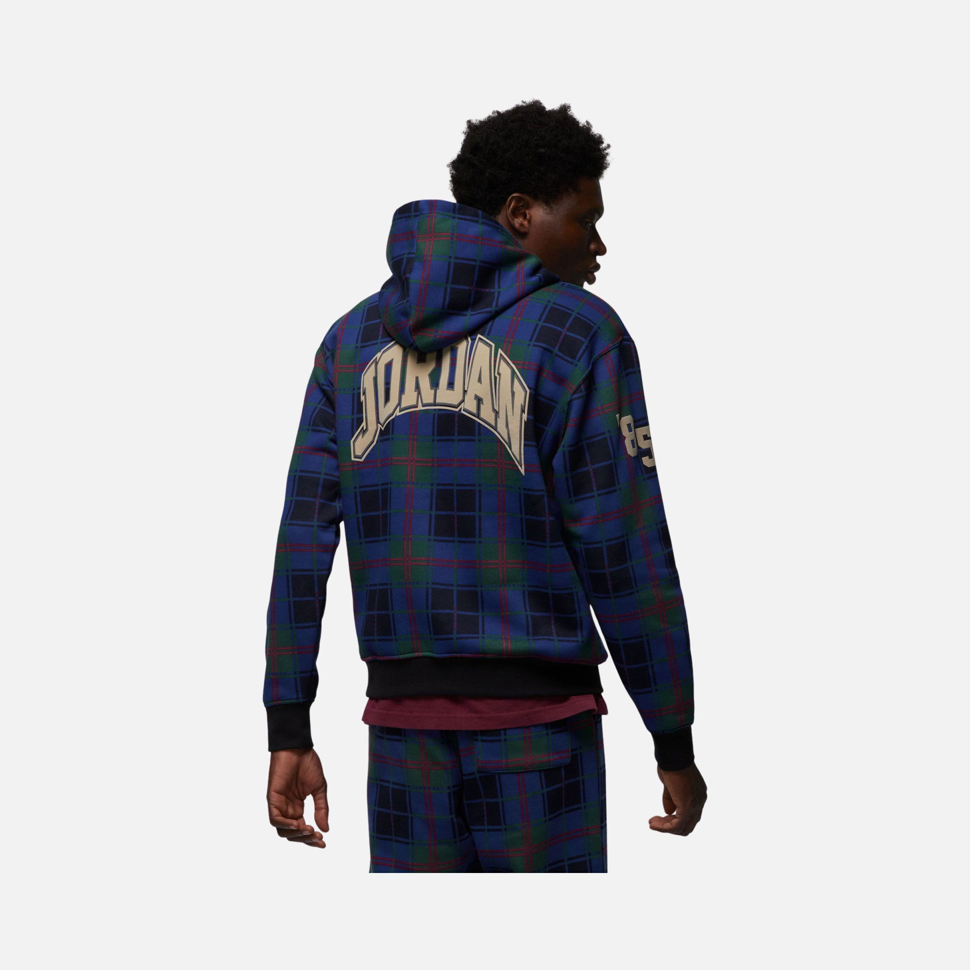 Nike Jordan Essential Flight Artist Series Plaid Fleece Crew Erkek Sweatshirt