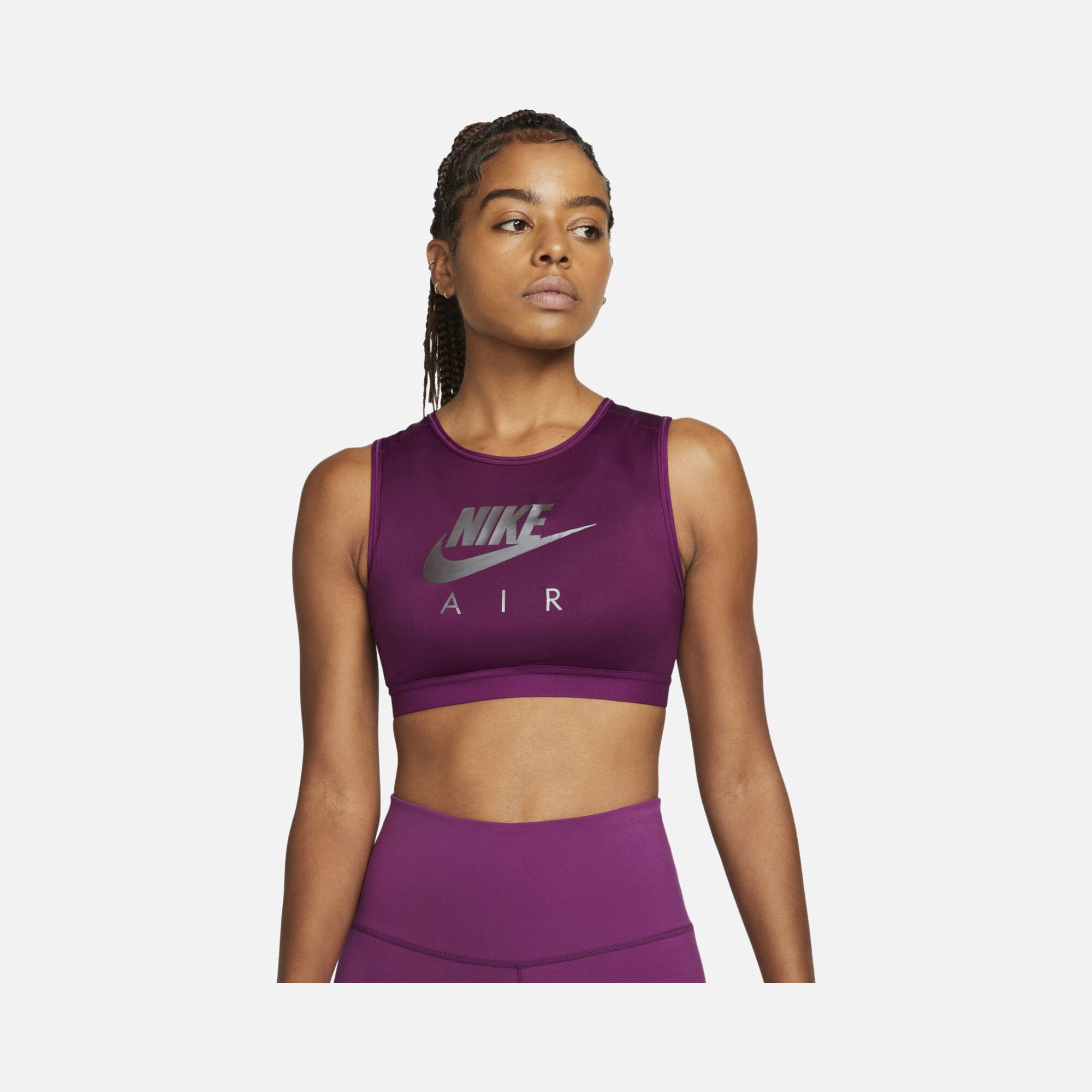 Nike Air Dri-Fit Swoosh Medium-Support High-Neck Sports Training Kadın Bra