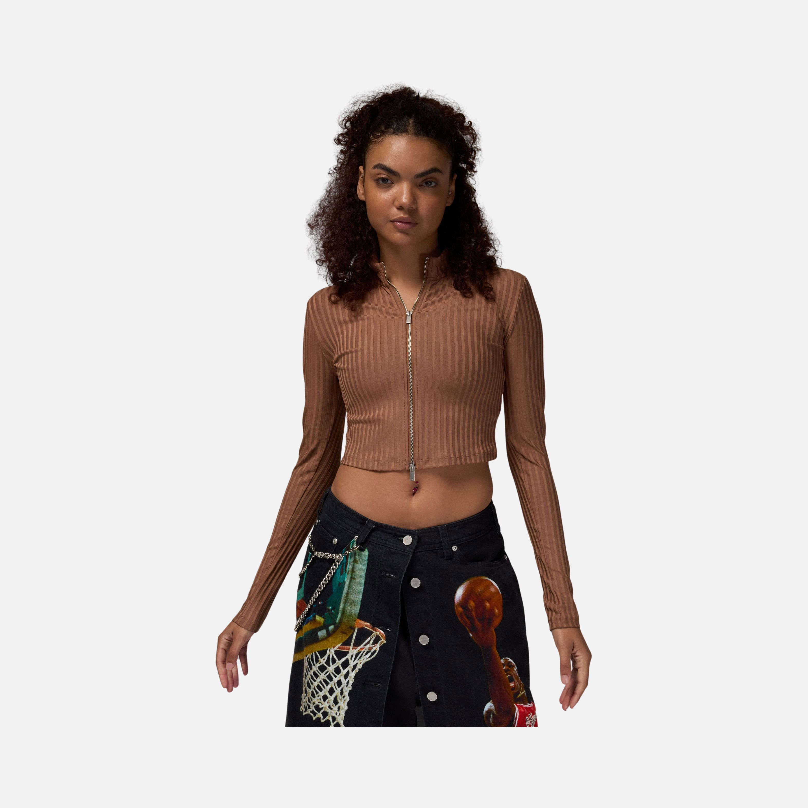 Nike Jordan Cropped Full Two-Way Zipper Long-Sleeve Kadın Ceket