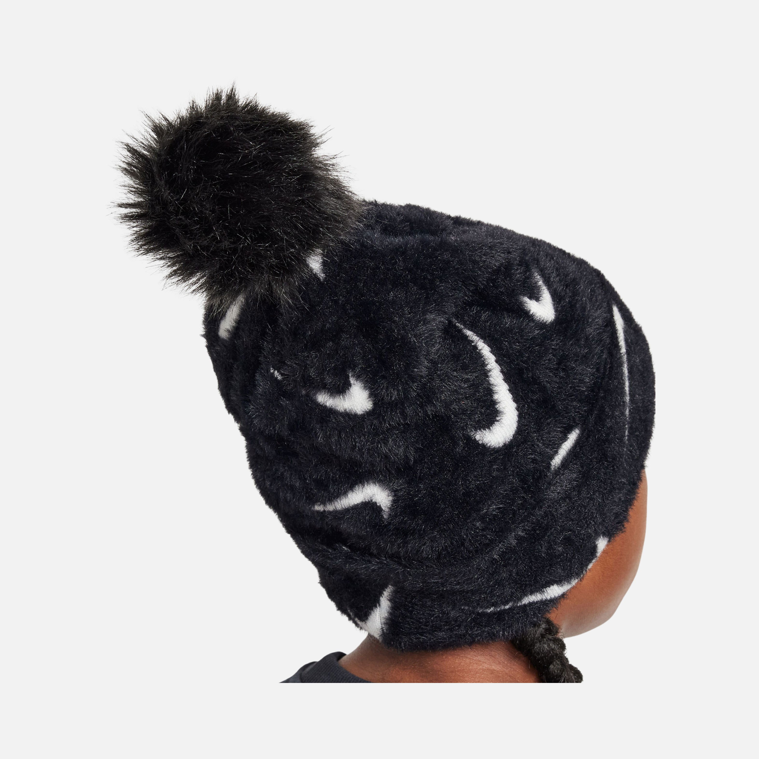 Nike Sportswear Peak SC Swoosh Graphics and Faux Fur Pompom Detail (Girls') Çocuk Bere