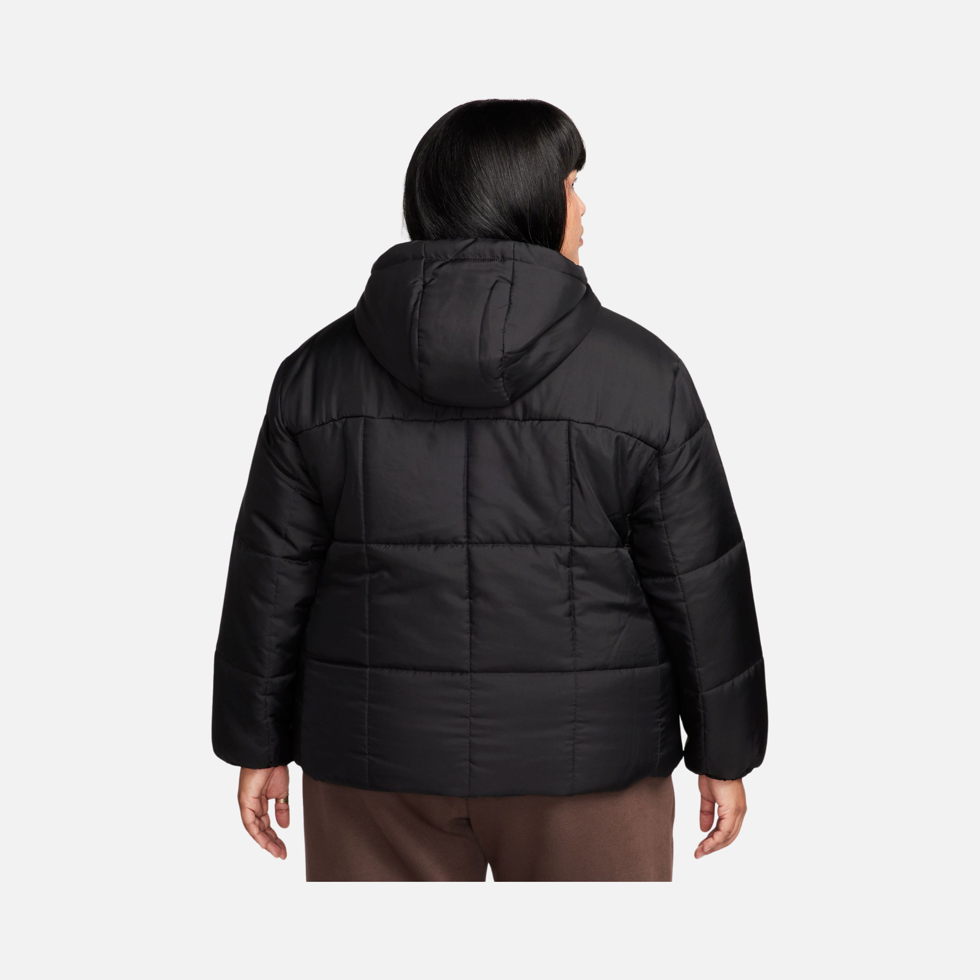 Nike Sportswear Essential Therma-Fit Puffer Full-Zip Hoodie (Plus Size) Kadın Mont