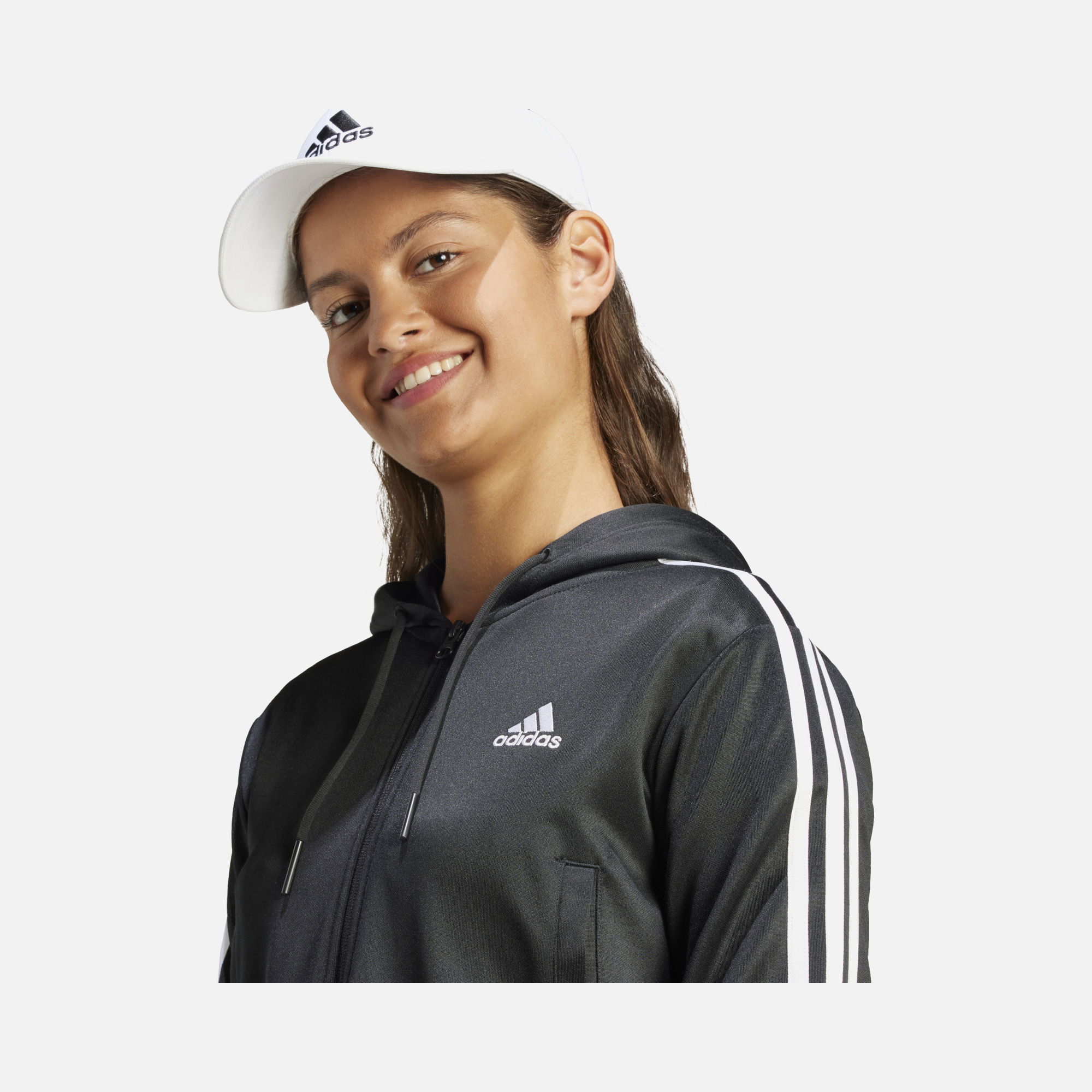 adidas Sportswear Glam Crop Length Top Full-Zip Hoodie Kadın Eşofman Takımı