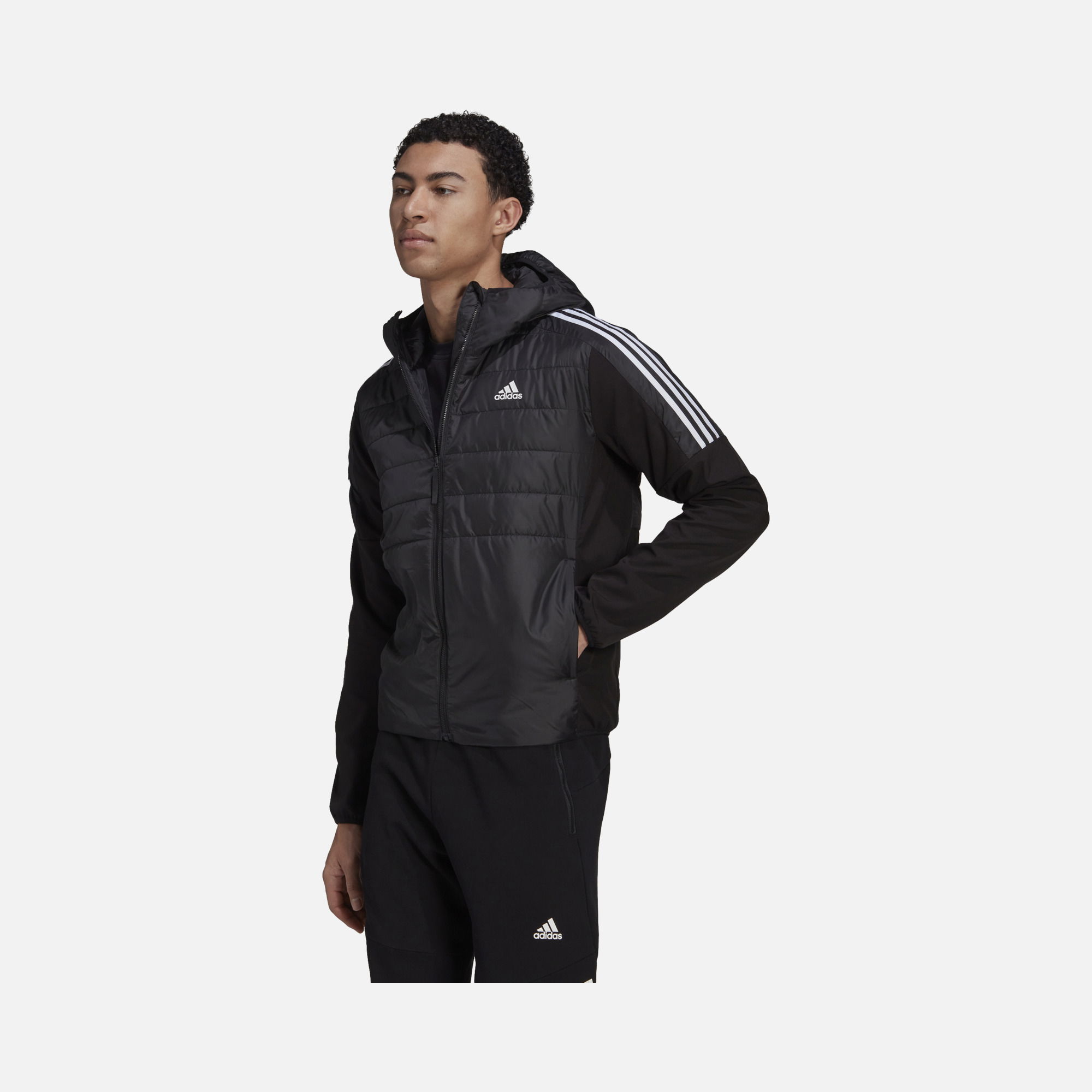 adidas Sportswear Essentials Insulated 3-Stripes Full-Zipp Hooded Erkek Ceket