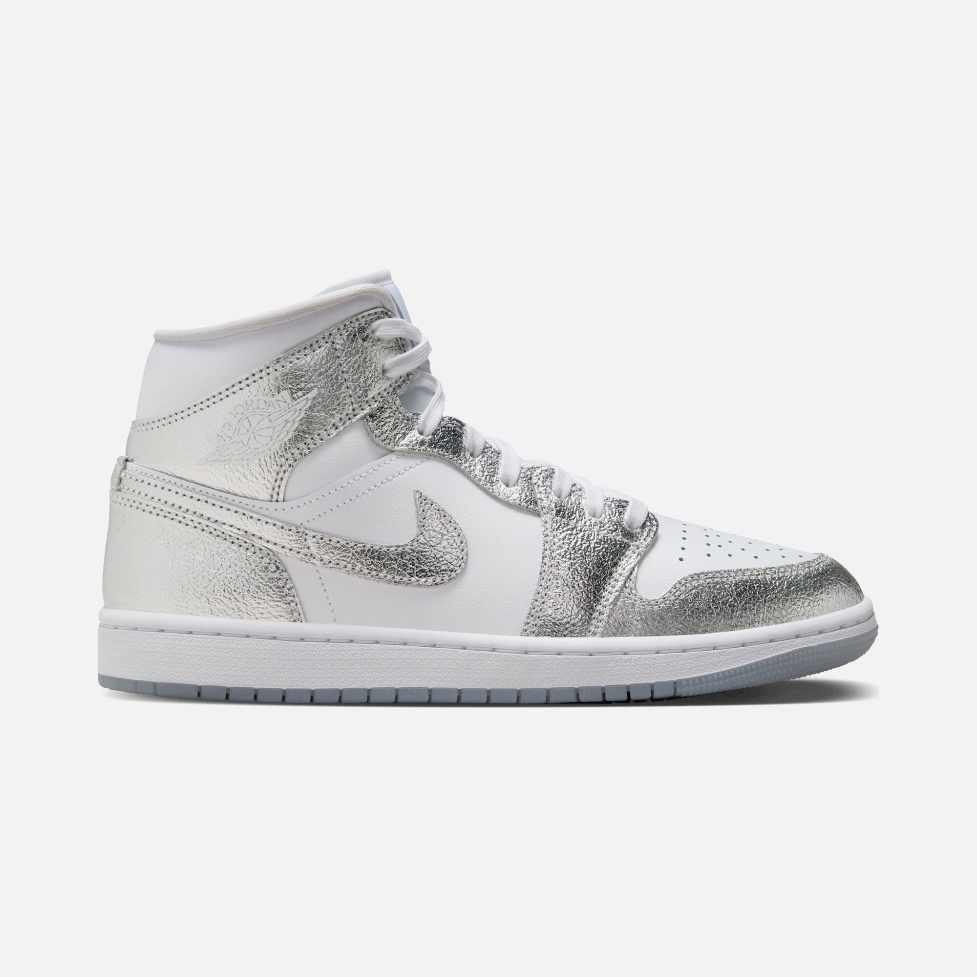 Nike Air Jordan 1 Mid SE "Crumpled Silver Detail" Kadın Spor Ayakkabı