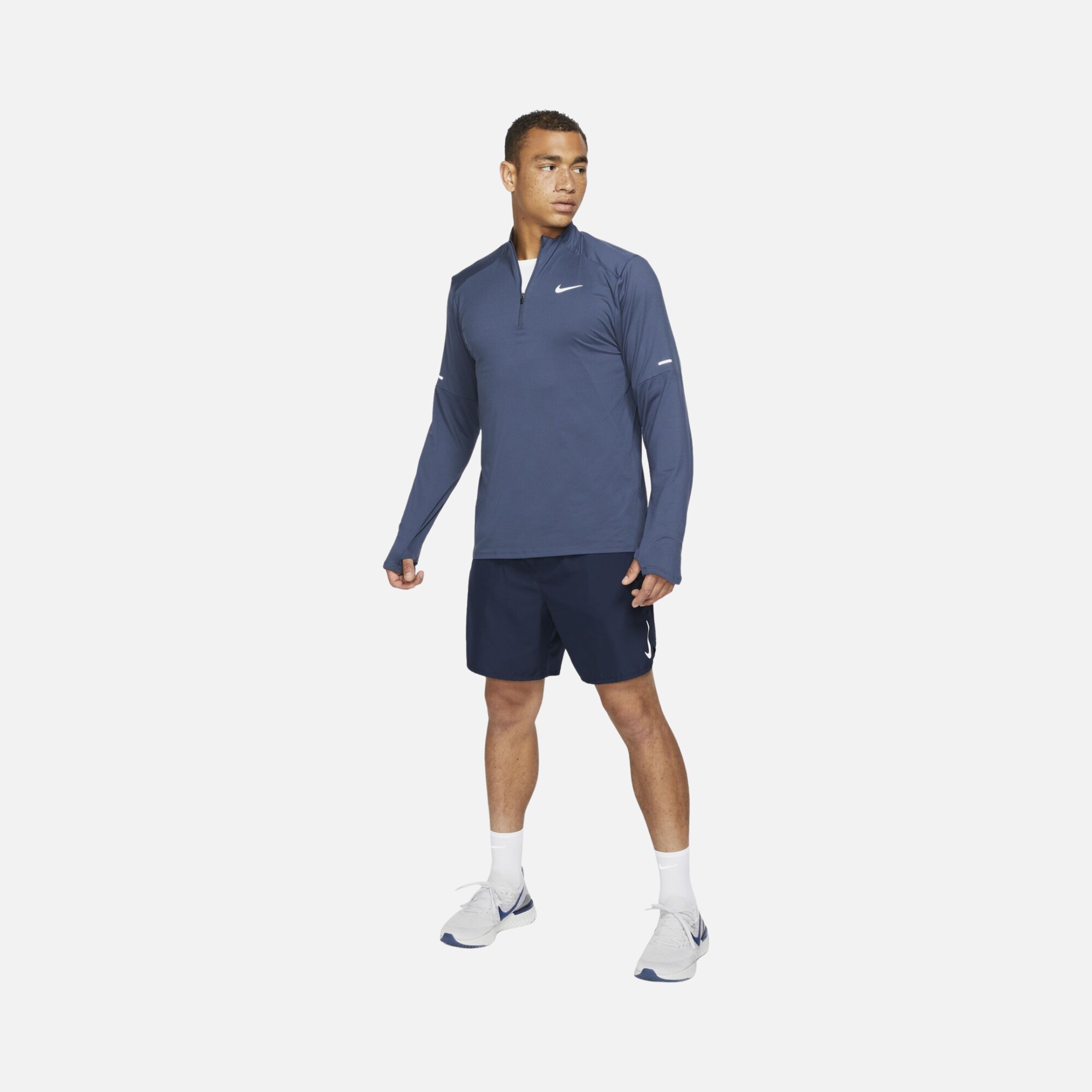 Nike Dri-Fit 1/2-Zip Running Long-Sleeve Erkek Tişört