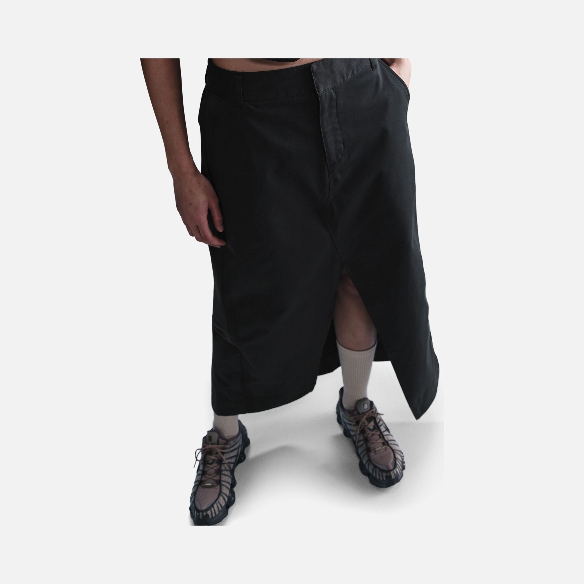 Nike Sportswear Collection Twill Ribbed Fabric Slit Long Kadın Etek