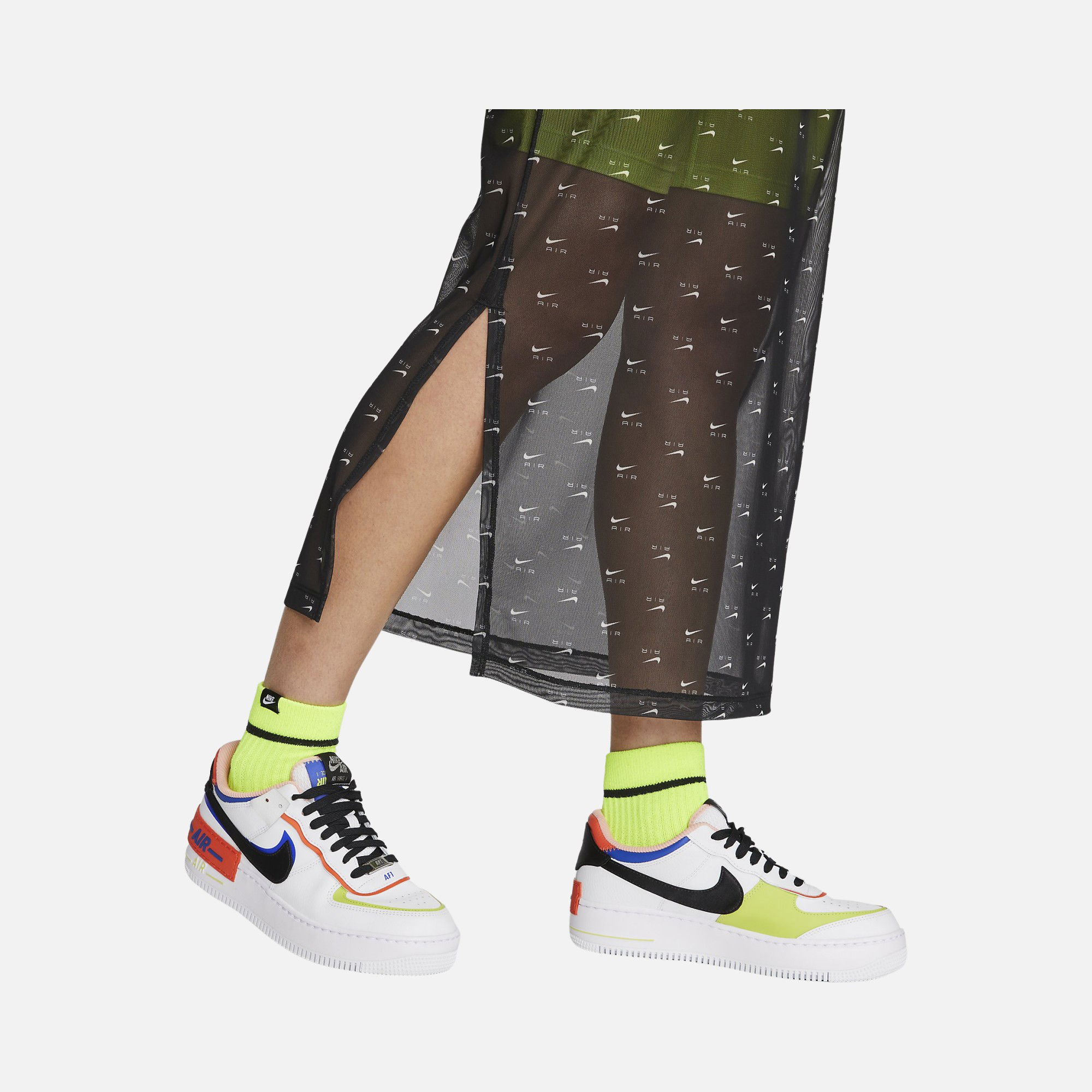 Nike Sportswear Air Printed Mesh Long-Sleeve Kadın Elbise