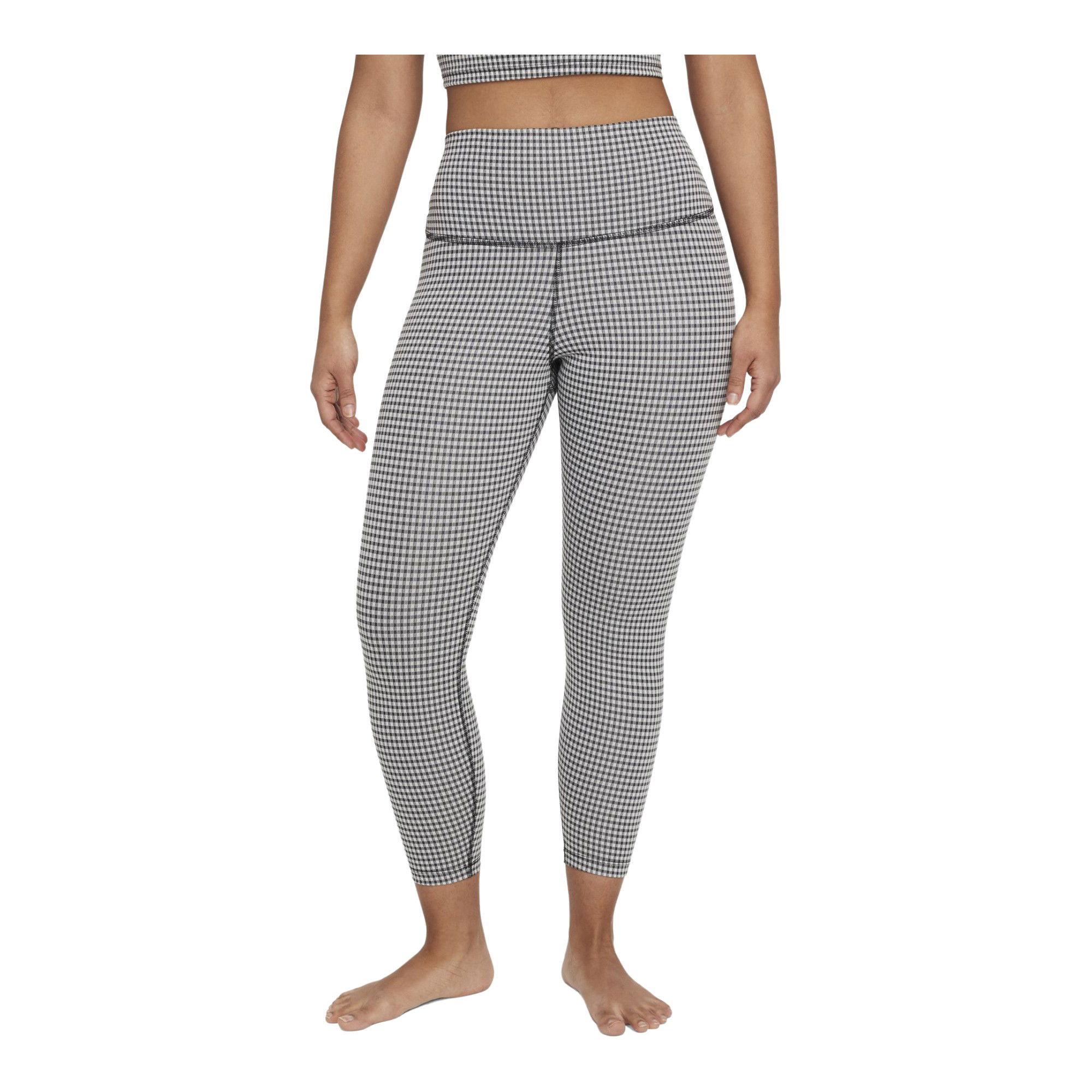 Nike Yoga High-Waisted Crop Gingham Leggings Kadın Tayt