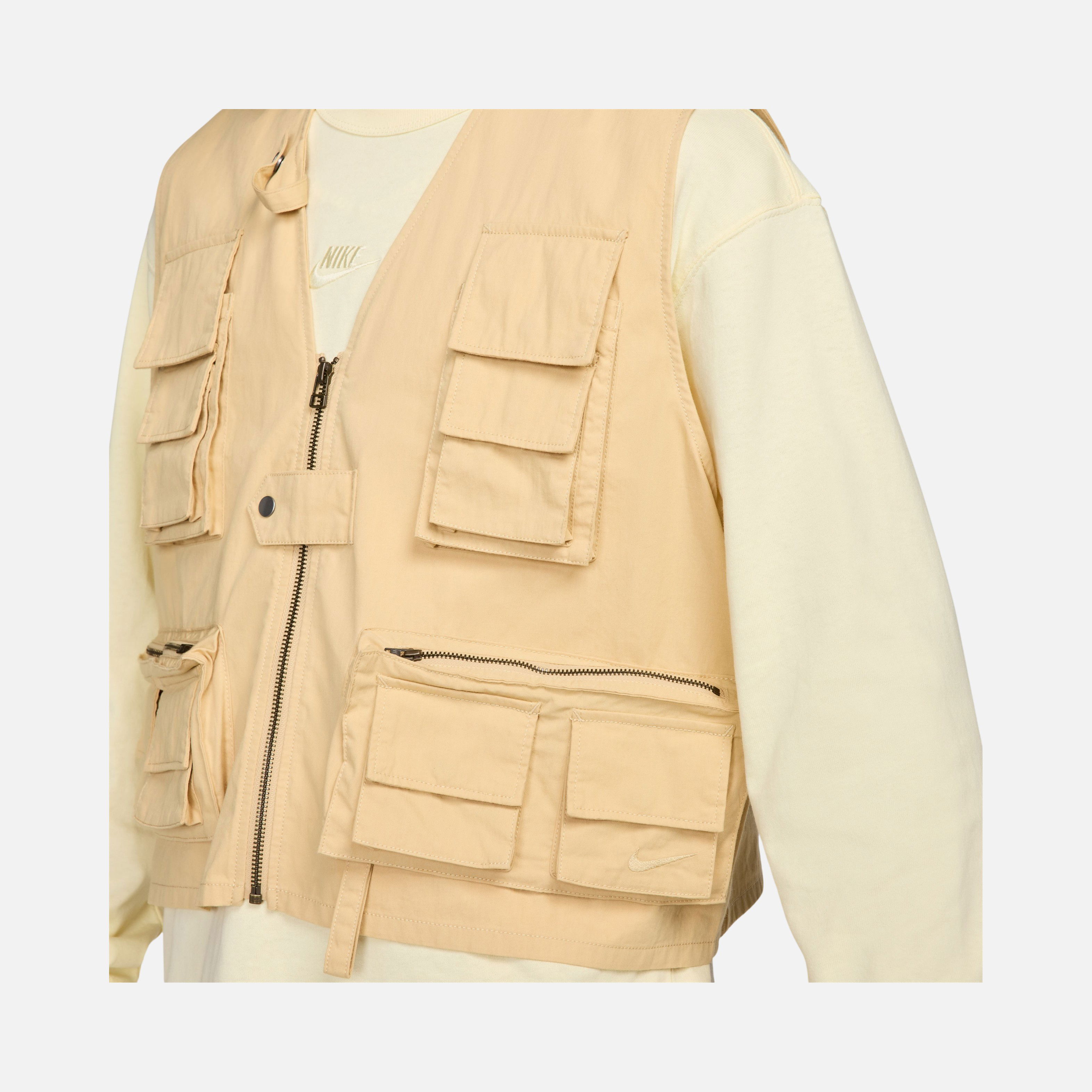 Nike Life Utility Stonewashed Cotton Fabric Full-Zip Erkek Yelek