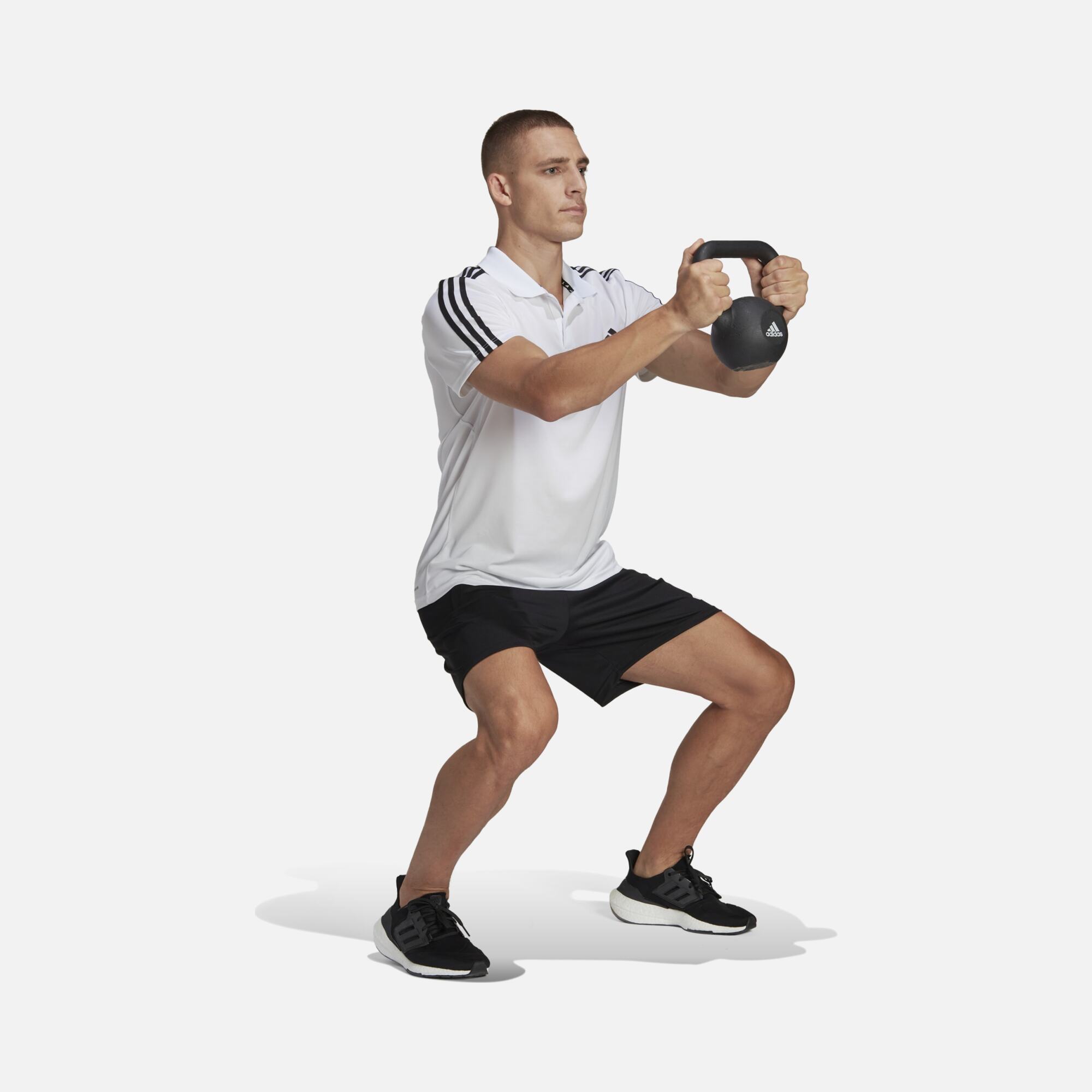 adidas Train Essentials Piqué 3-Stripes Training Polo Short-Sleeve Erkek Tişört