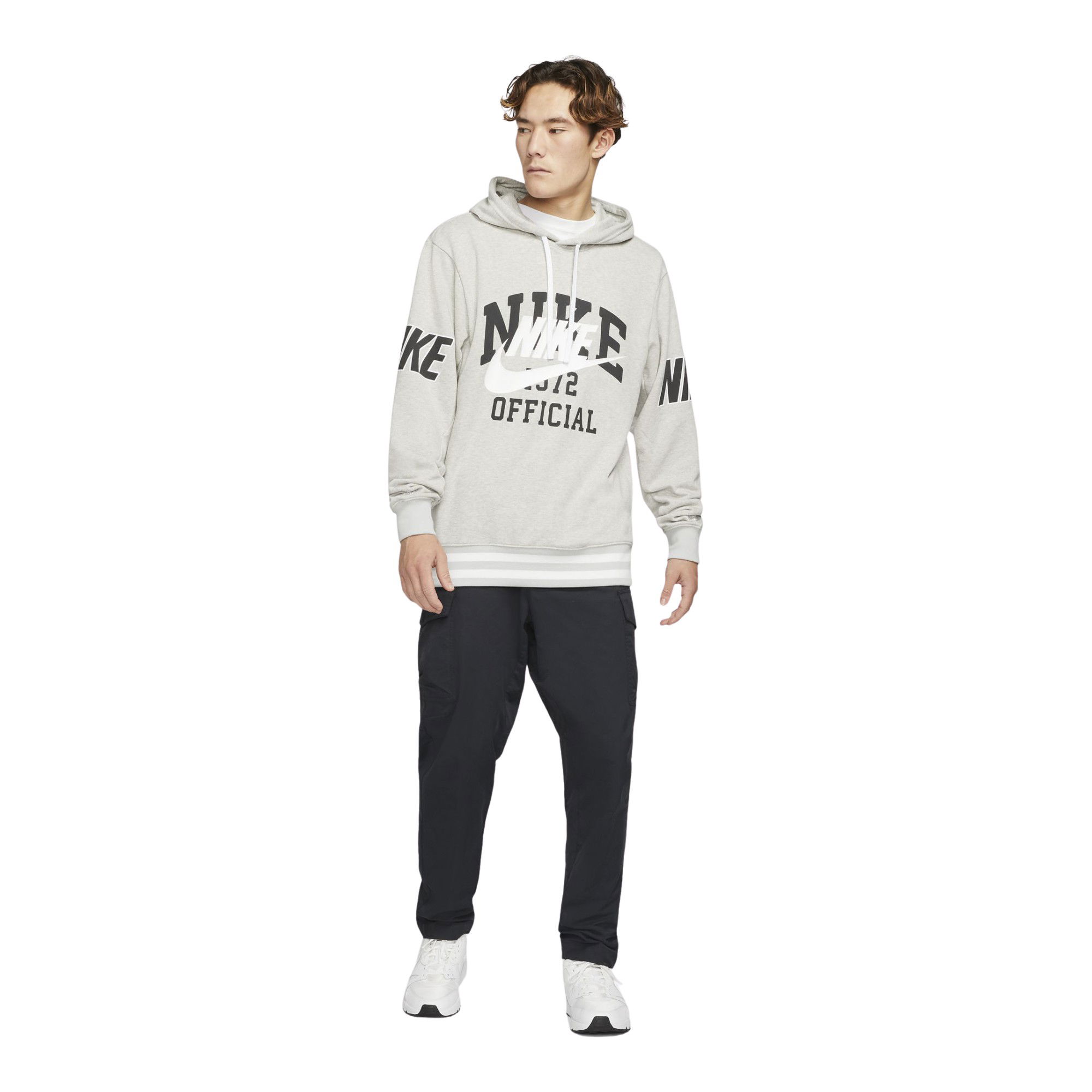 Nike Sportswear Doubled-Up Print French Terry Pullover Hoodie Erkek Sweatshirt