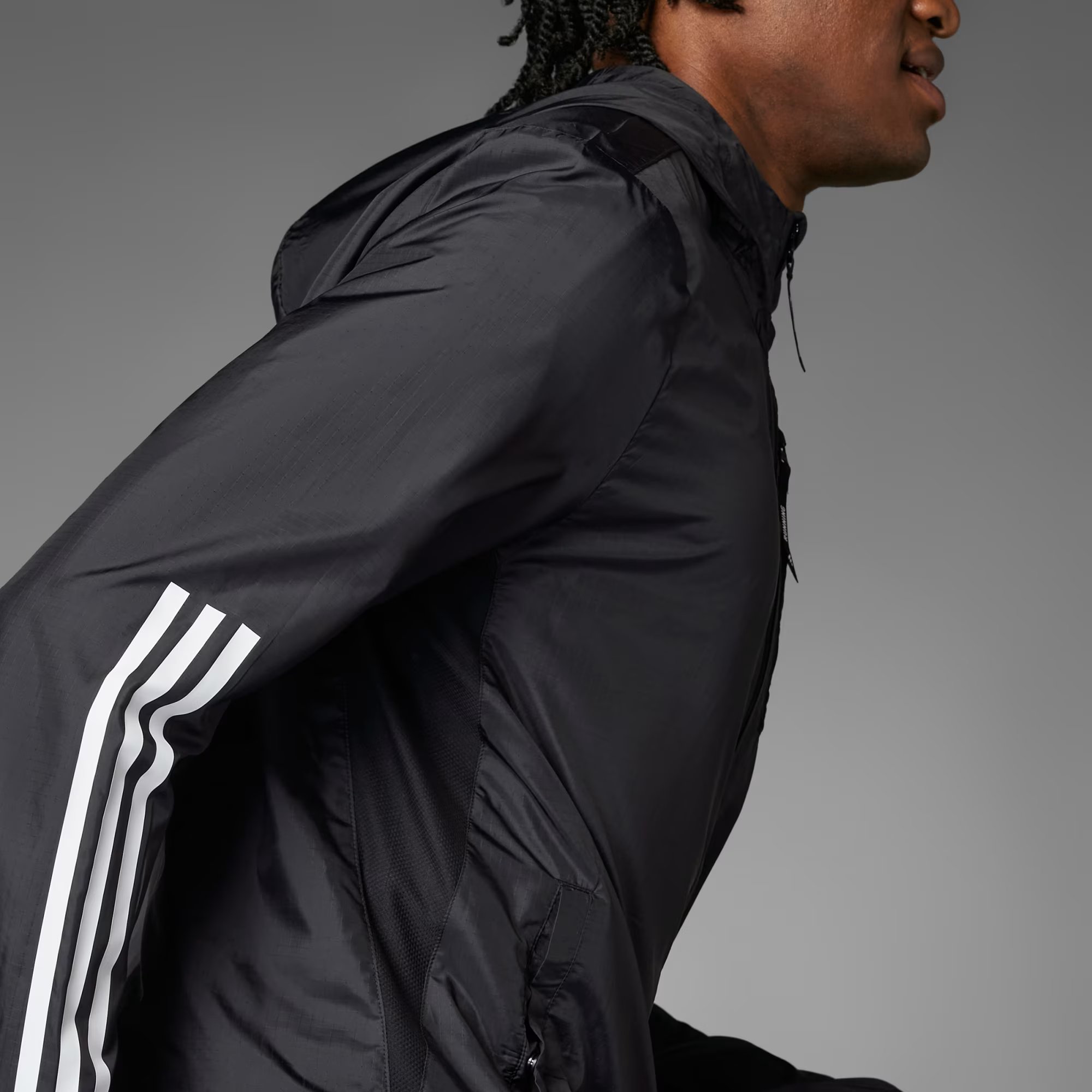 adidas Own The Run 3-Stripes Full-Zip Hoodie Erkek Ceket