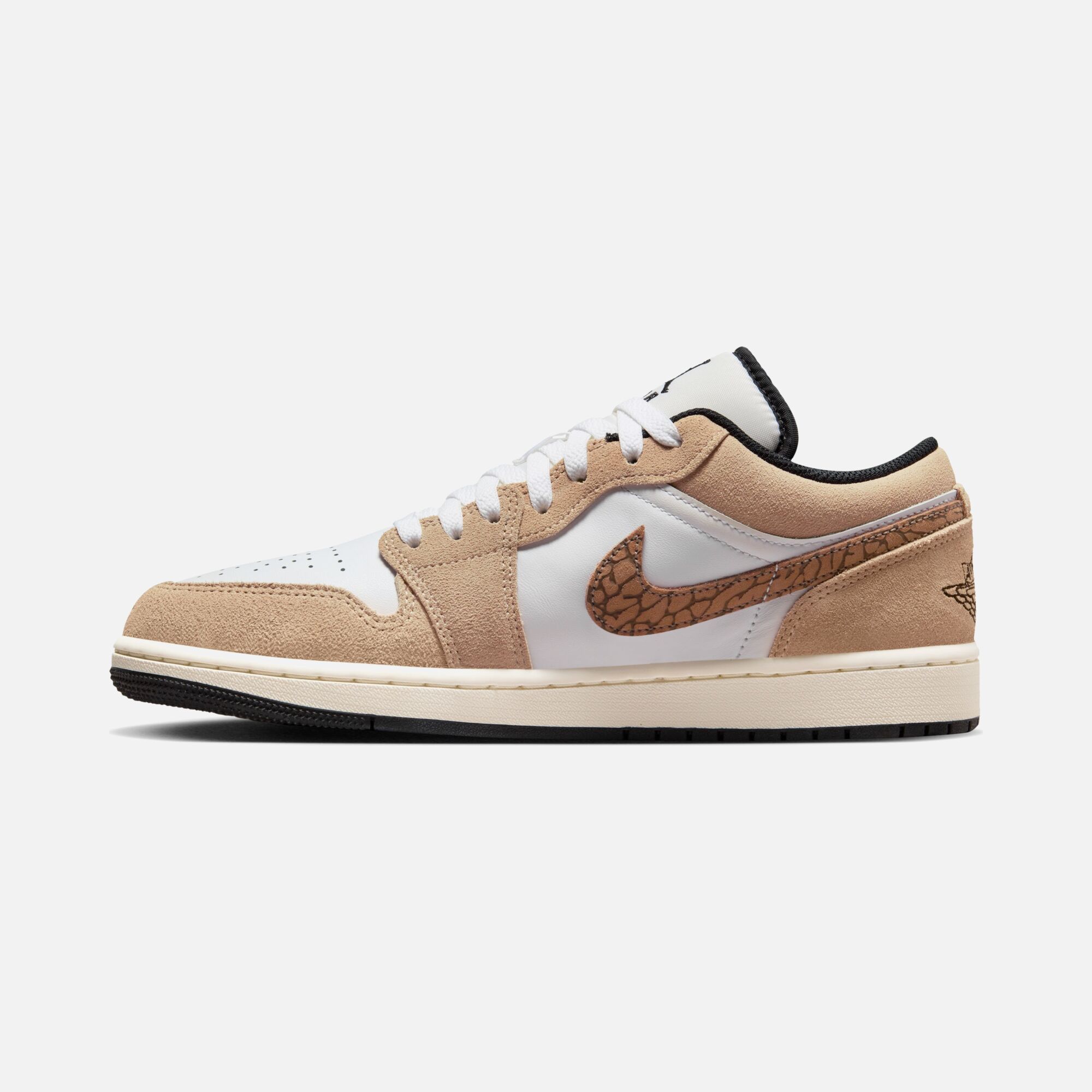 Air Jordan 1 Low SE ''Elephant Printed Swoosh and Gold Jumpman'' Erkek Spor Ayakkabı