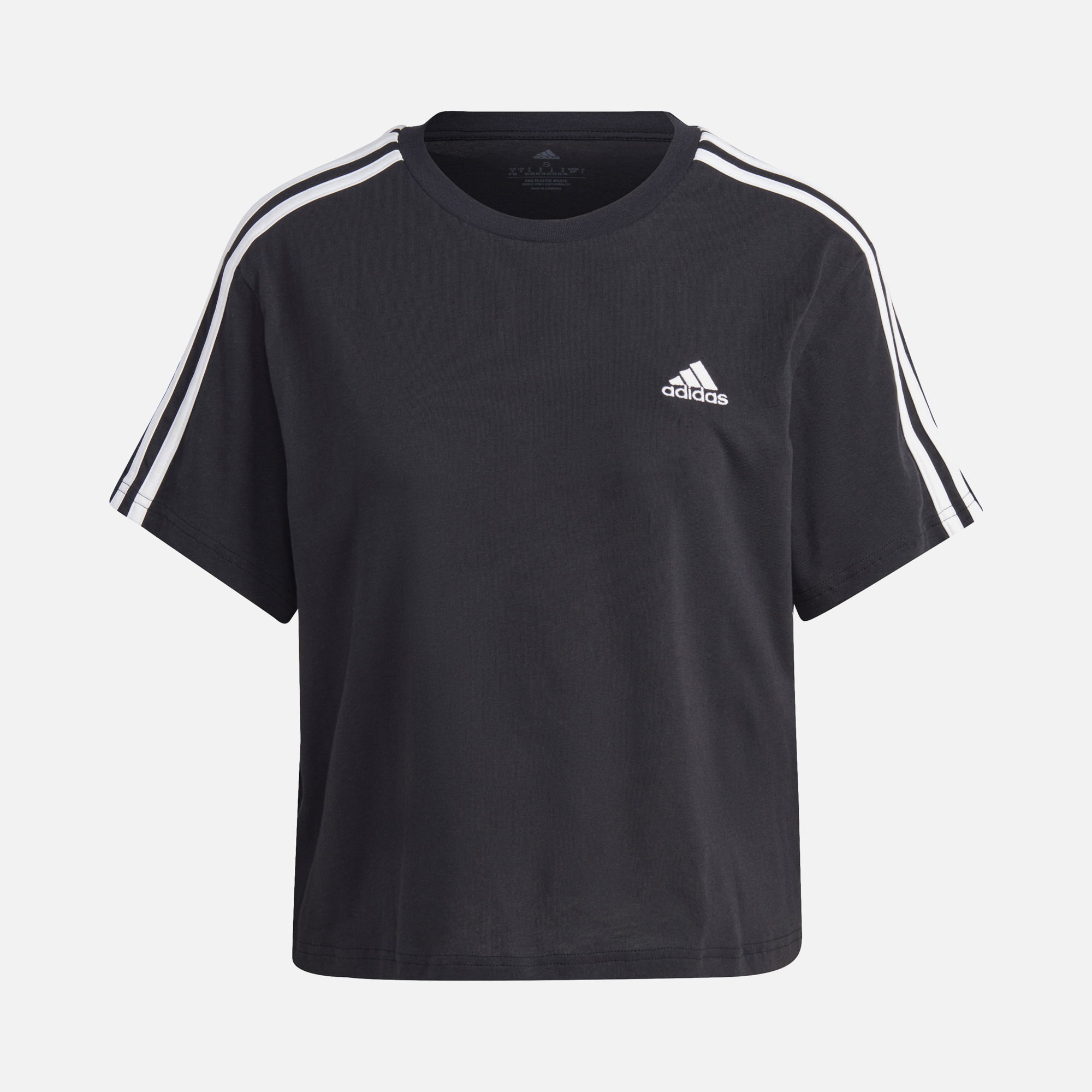 adidas Essentials 3-Stripes Single Jersey Crop Kadın Tişört