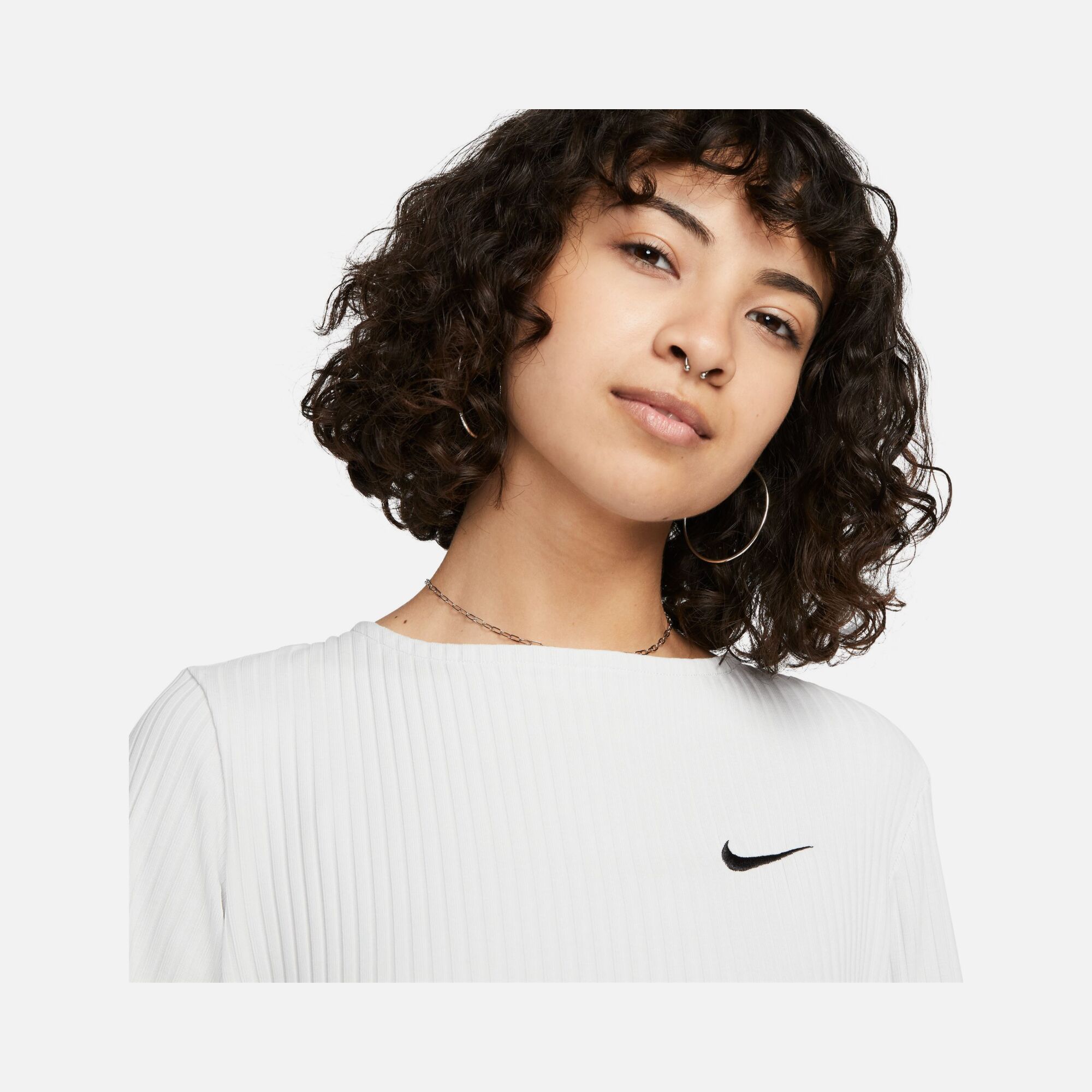 Nike Sportswear Ribbed Statement Jersey Long-Sleeve Kadın Tişört