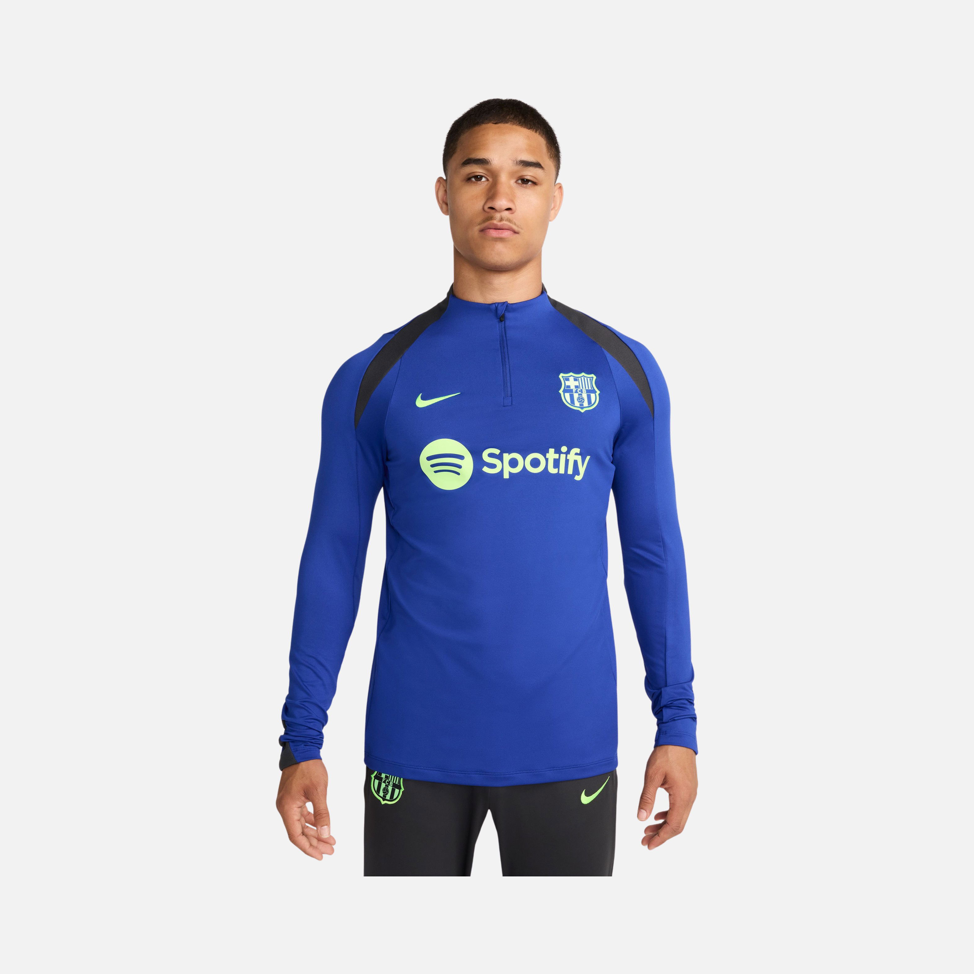 Nike FC Barcelona Strike Third Dri-Fit Soccer Drill 1/4-Zip Long-Sleeve Erkek Tişört