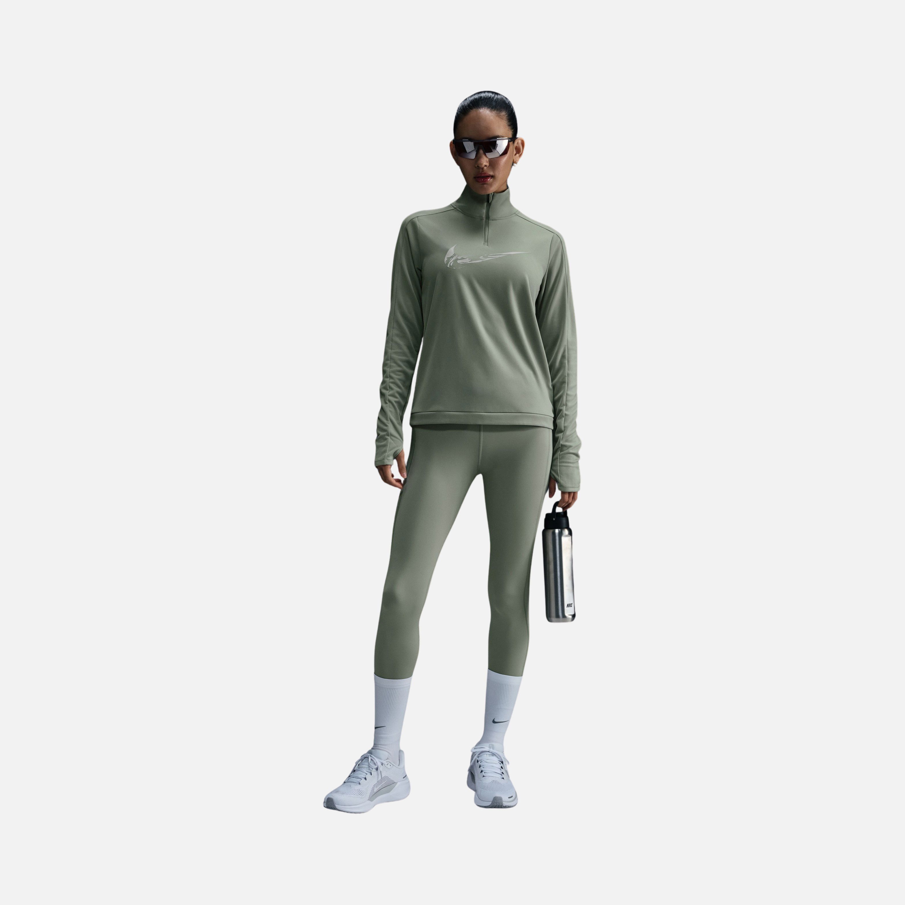 Nike Swoosh Dri-Fit  1/4-Zip Running Mid Layer Long-Sleeve Kadın Tişört