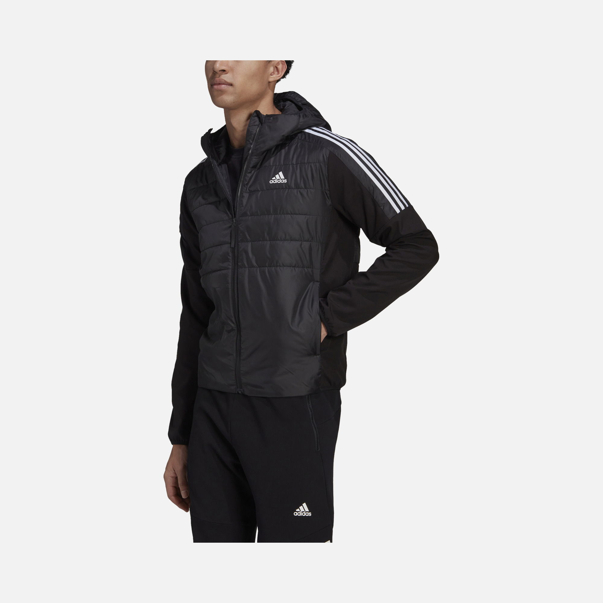 adidas Sportswear Essentials Insulated 3-Stripes Full-Zipp Hooded Erkek Ceket