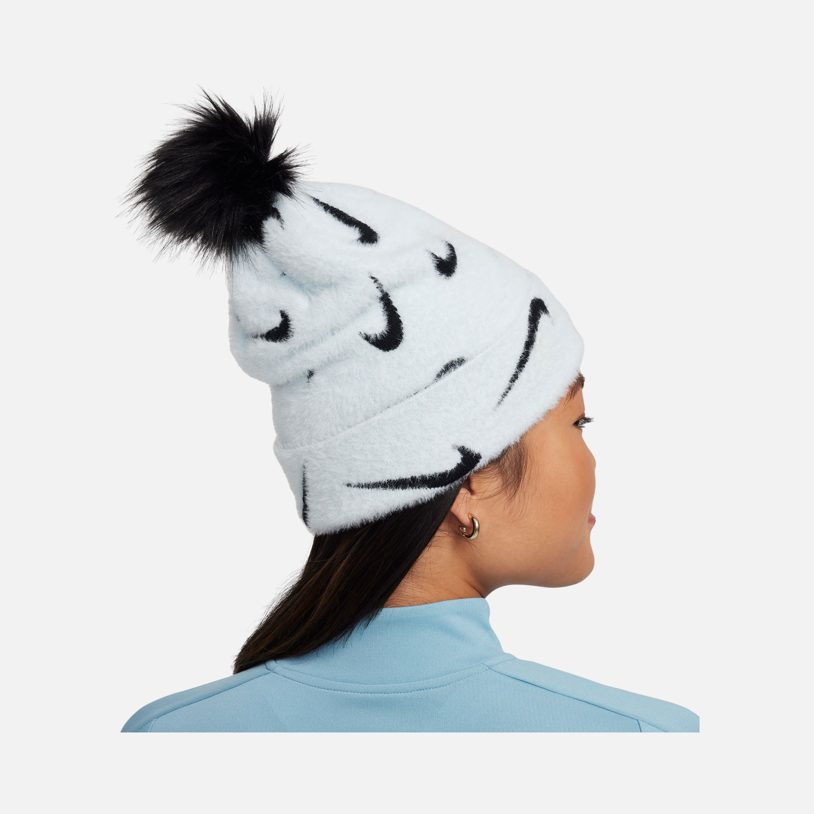 Nike Sportswear Peak SC Swoosh Graphics and Faux Fur Pompom Detail (Girls') Çocuk Bere