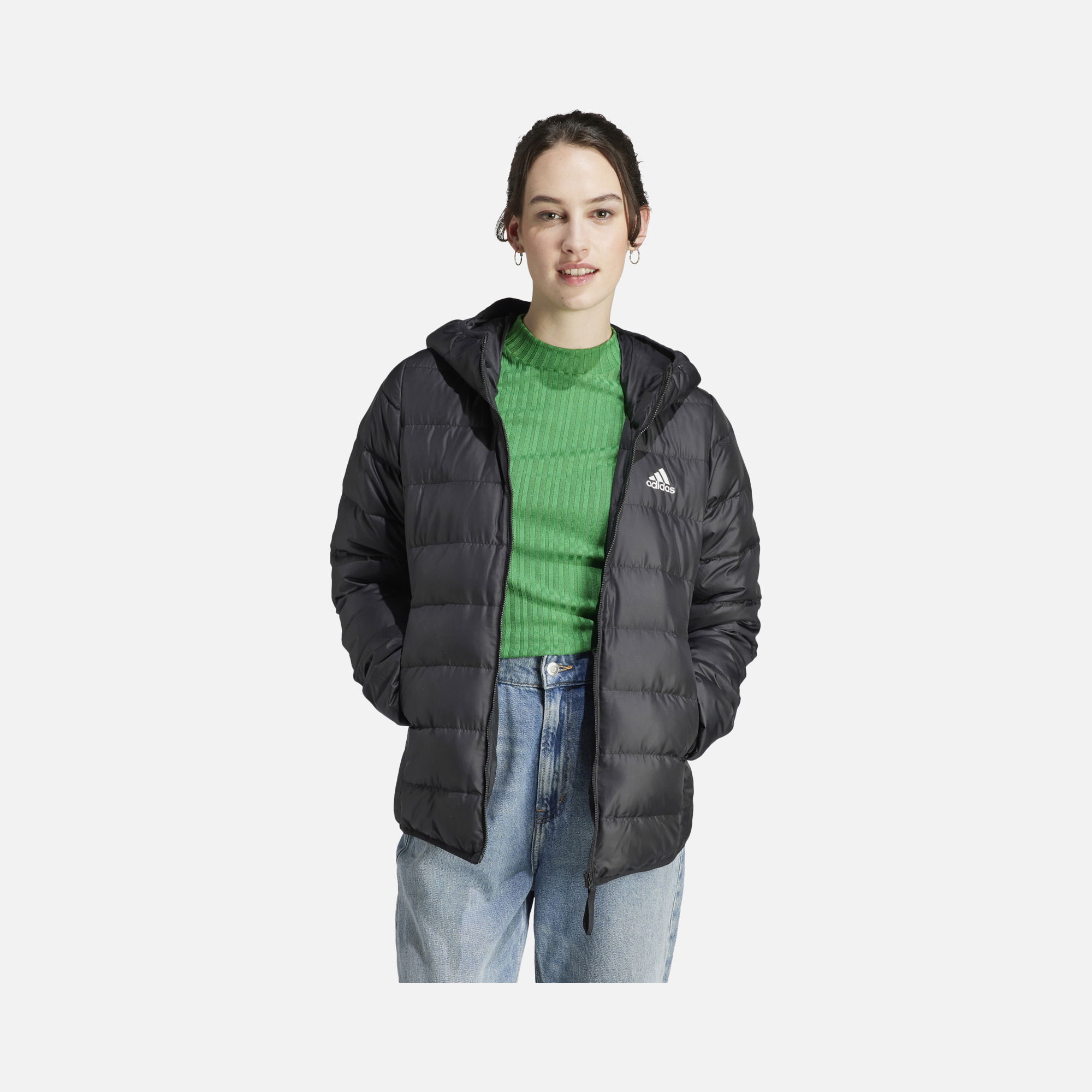 adidas Essentials Light Down Full-Zip Hoodie Kadın Mont