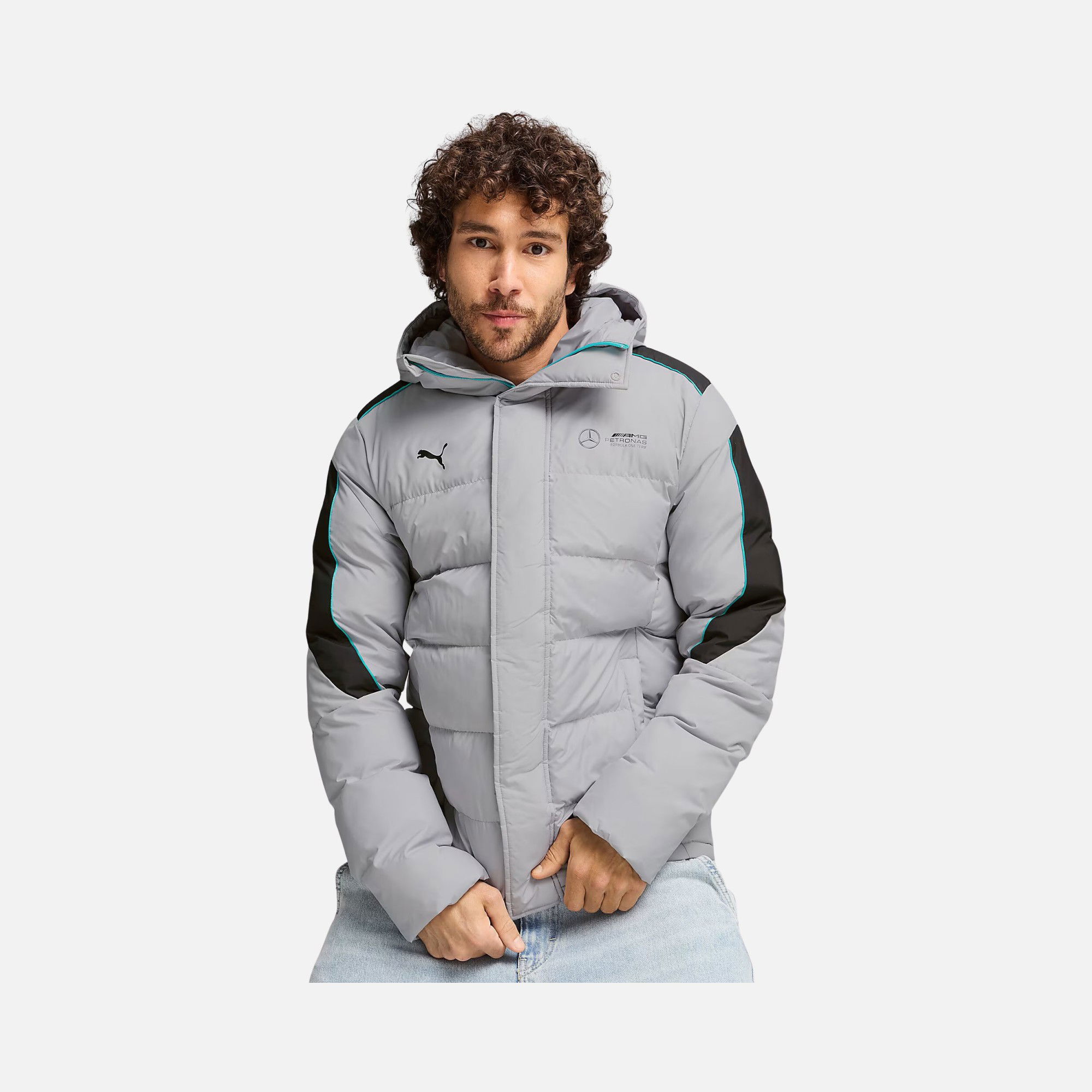 Puma Mercedes-AMG Petronas F1 MT7+ Ecolite Motorsport Padded Full-Zip Hoodie Erkek Mont