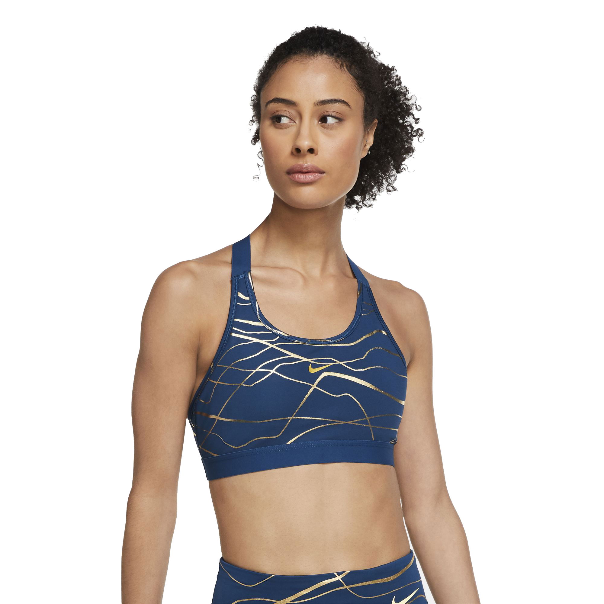 Nike Swoosh Icon Clash Medium-Support Printed Sports Kadın Büstiyer