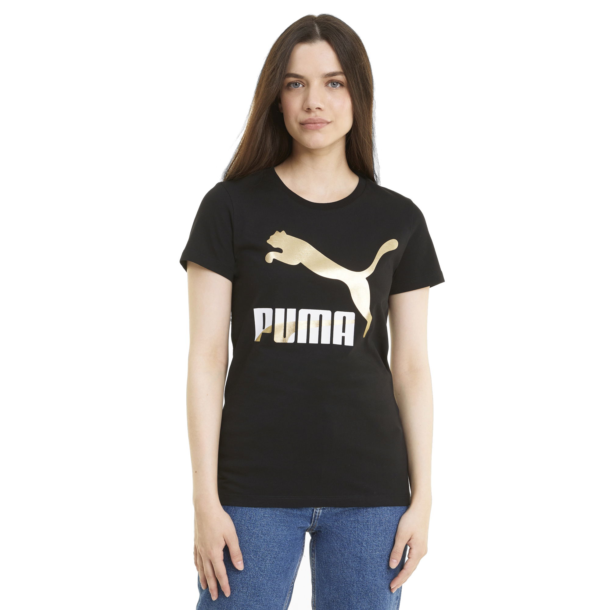 Puma Classics Metallic Logo SS21 Short-Sleeve Kadın Tişört