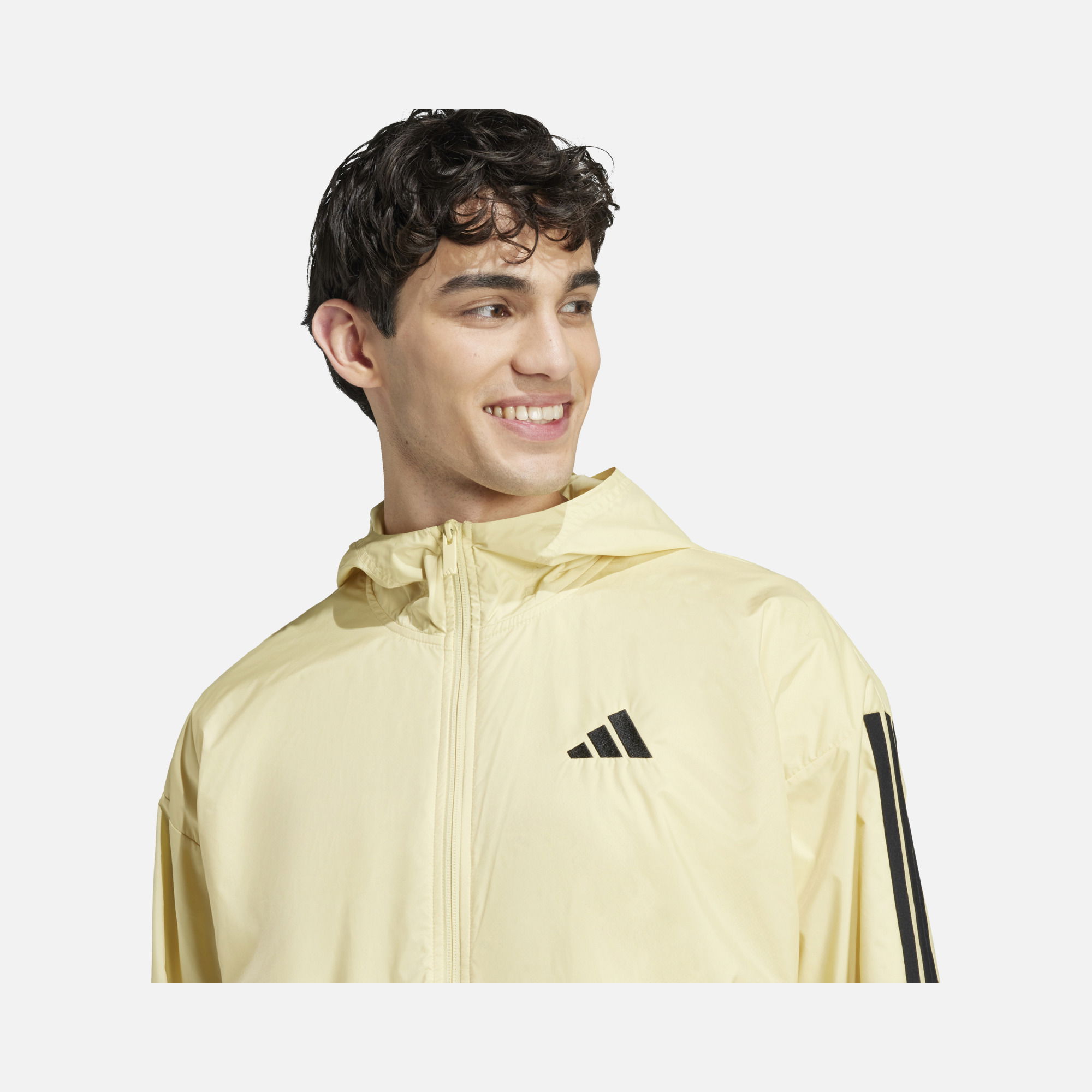 adidas Essentials 3-Stripes Windbreaker Full-Zip Adjustable Hooded Erkek Ceket