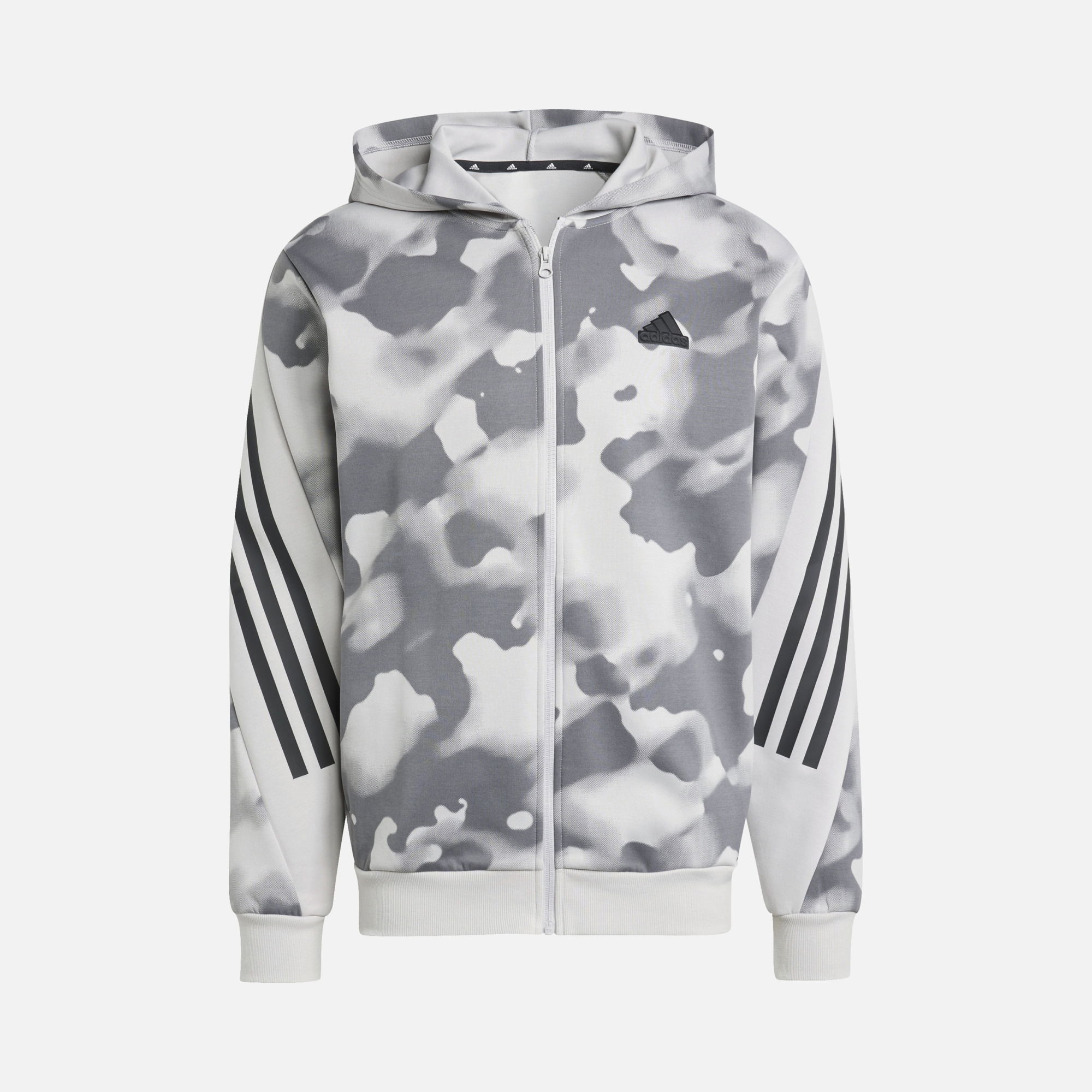 adidas Future Icons 3-Stripes Allover Print Full-Zip Hoodie Erkek Sweatshirt