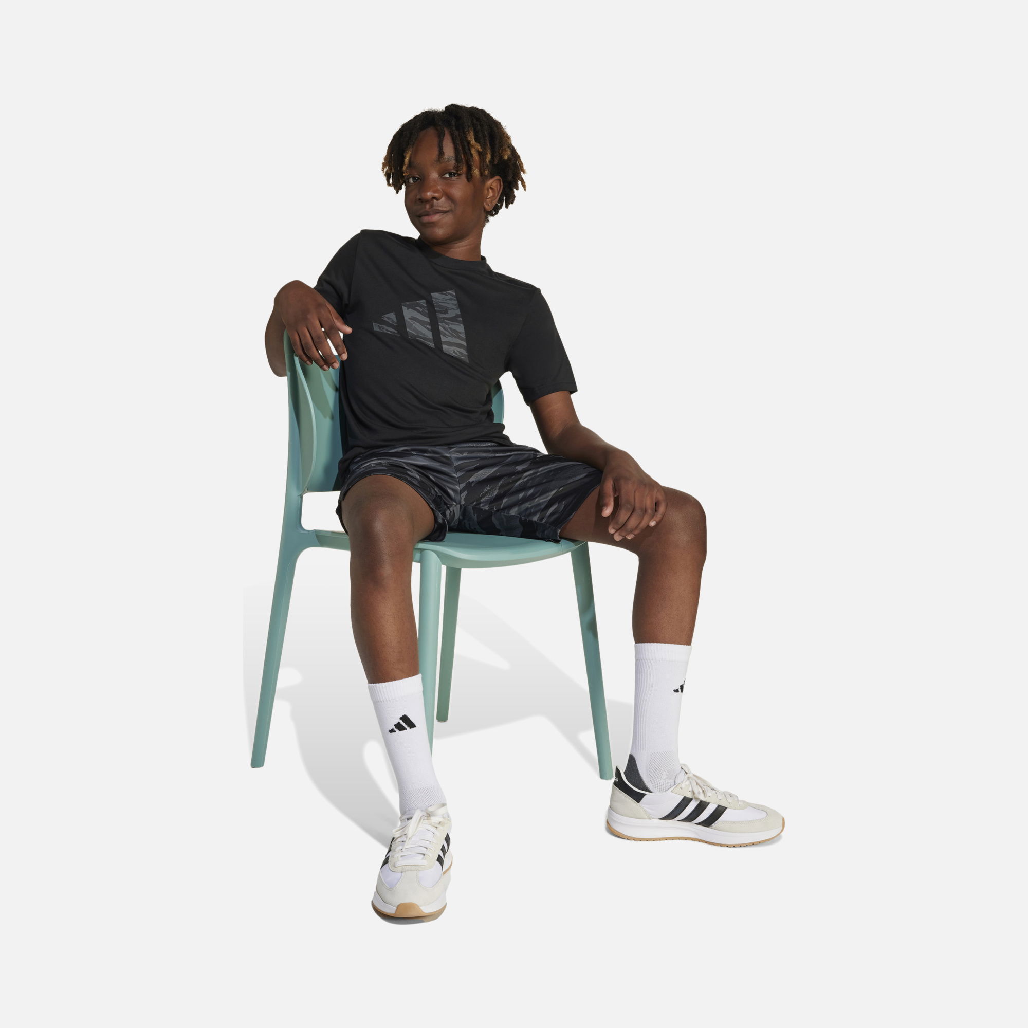 adidas Climacool Essentials Camouflage Printed Training Short-Sleeve Çocuk Tişört