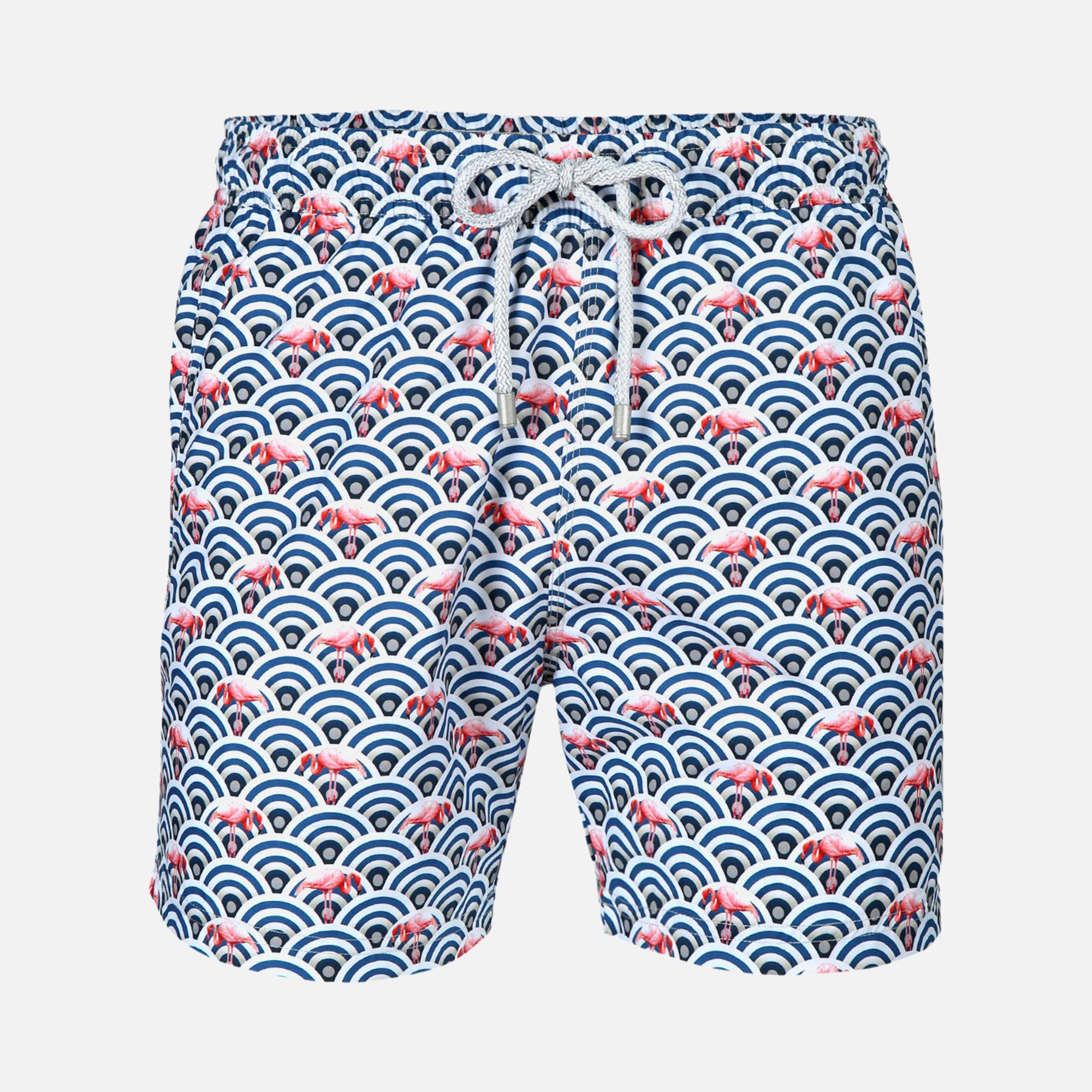 John Frank All Over Flamingo Erkek Şort Mayo