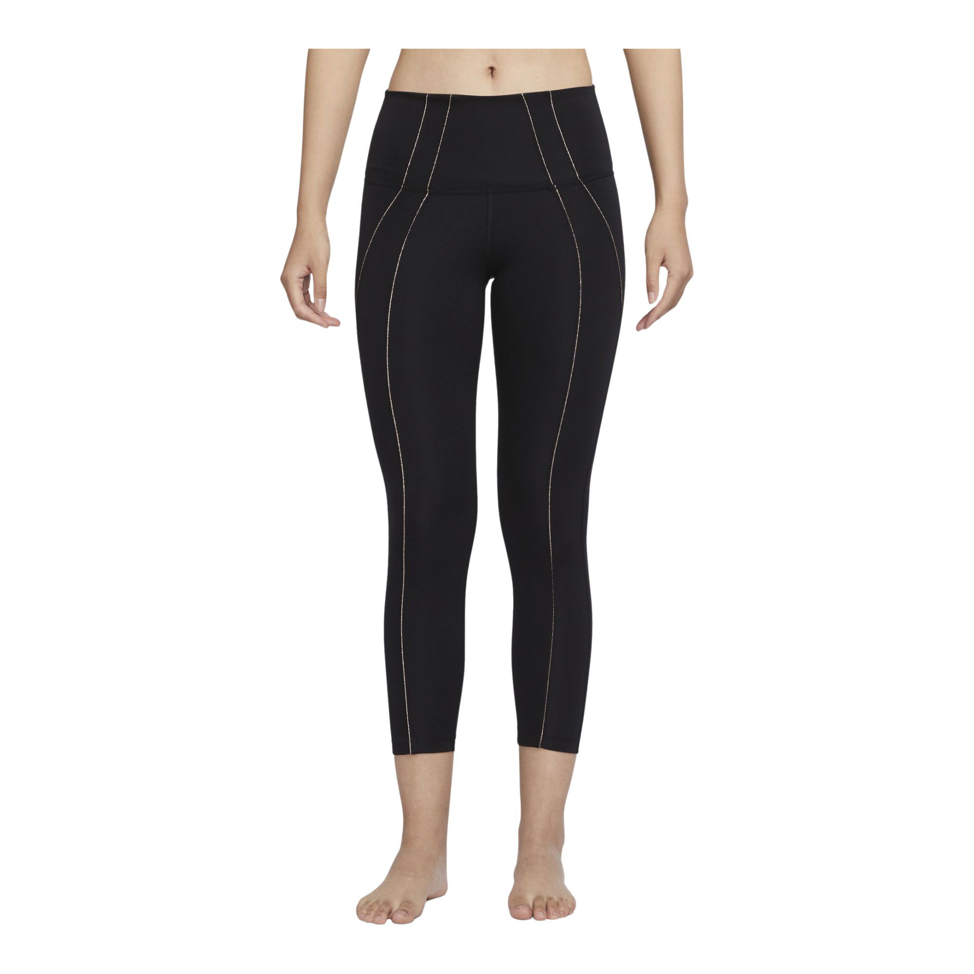 Nike Yoga Dri-Fit High-Waisted 7/8 Metallic Trim Kadın Tayt